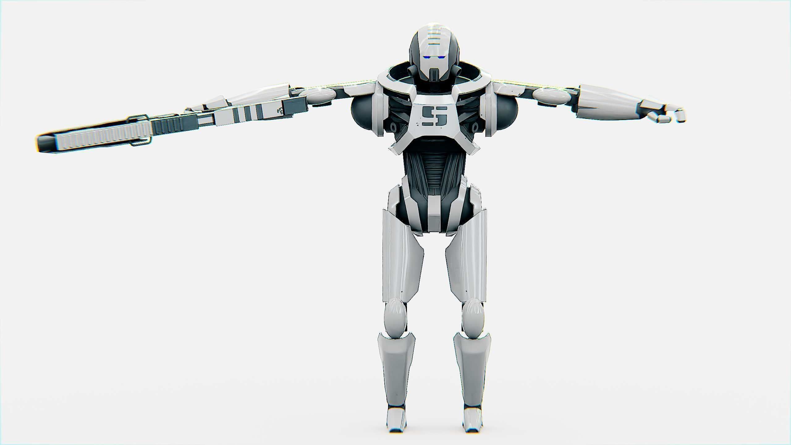 ANDROID SOLDIER P-800 Rigged for Unreal Engine - Unity - MIXAMO  3D model_30