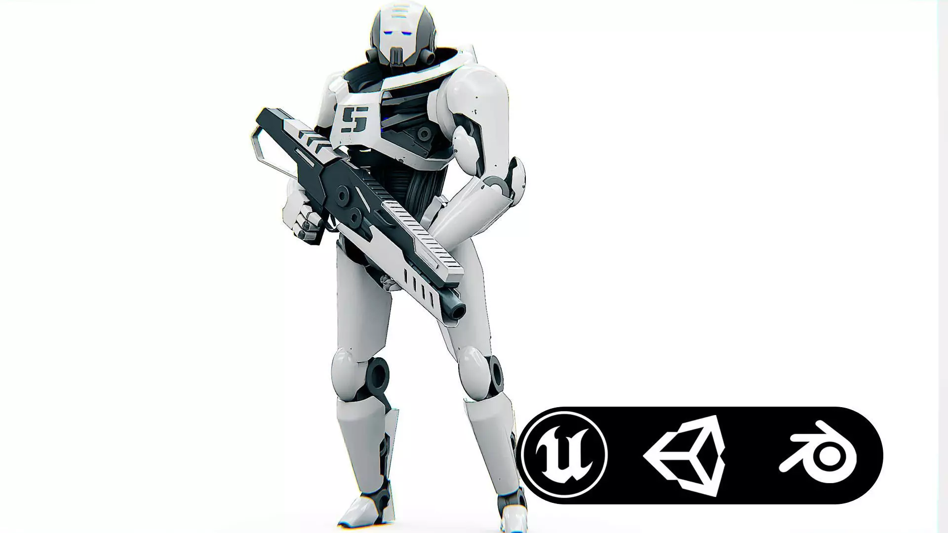 ANDROID SOLDIER P-800 Rigged for Unreal Engine - Unity - MIXAMO  3D model_0