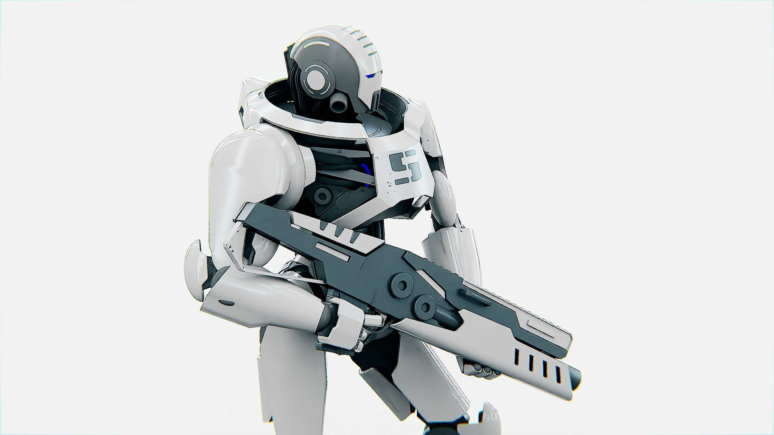 ANDROID SOLDIER P-800 Rigged for Unreal Engine - Unity - MIXAMO  3D model_25