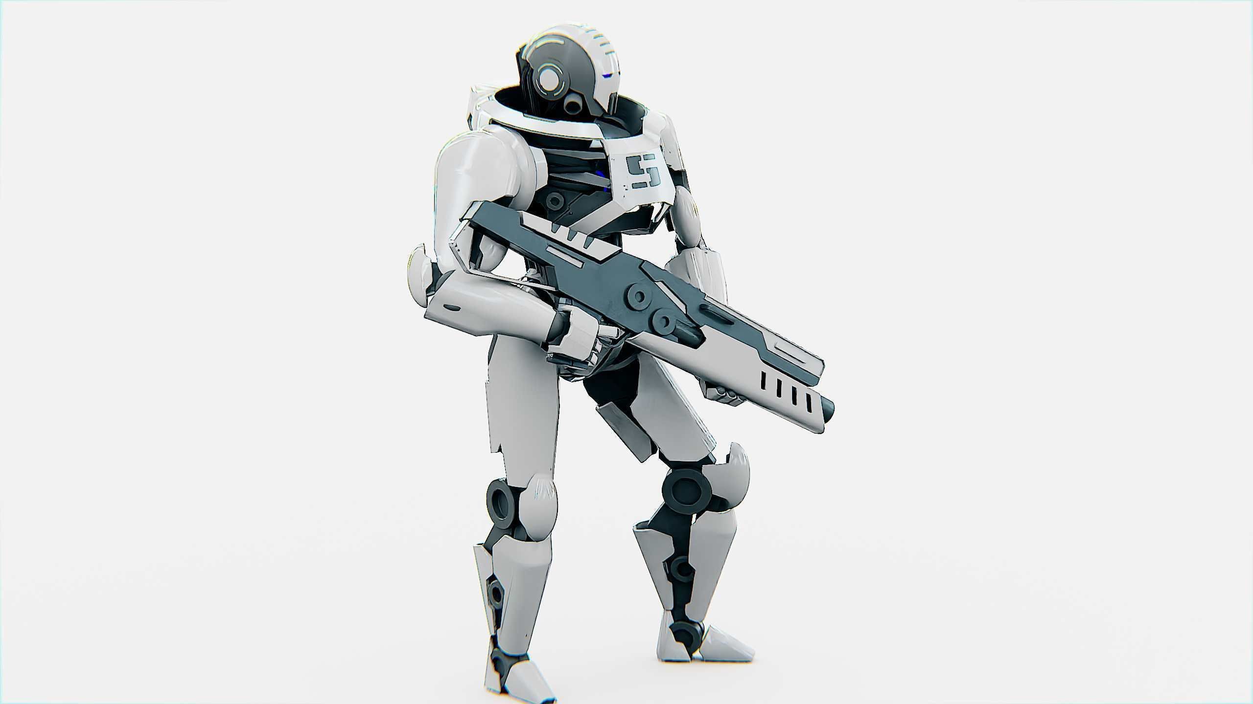 ANDROID SOLDIER P-800 Rigged for Unreal Engine - Unity - MIXAMO  3D model_5
