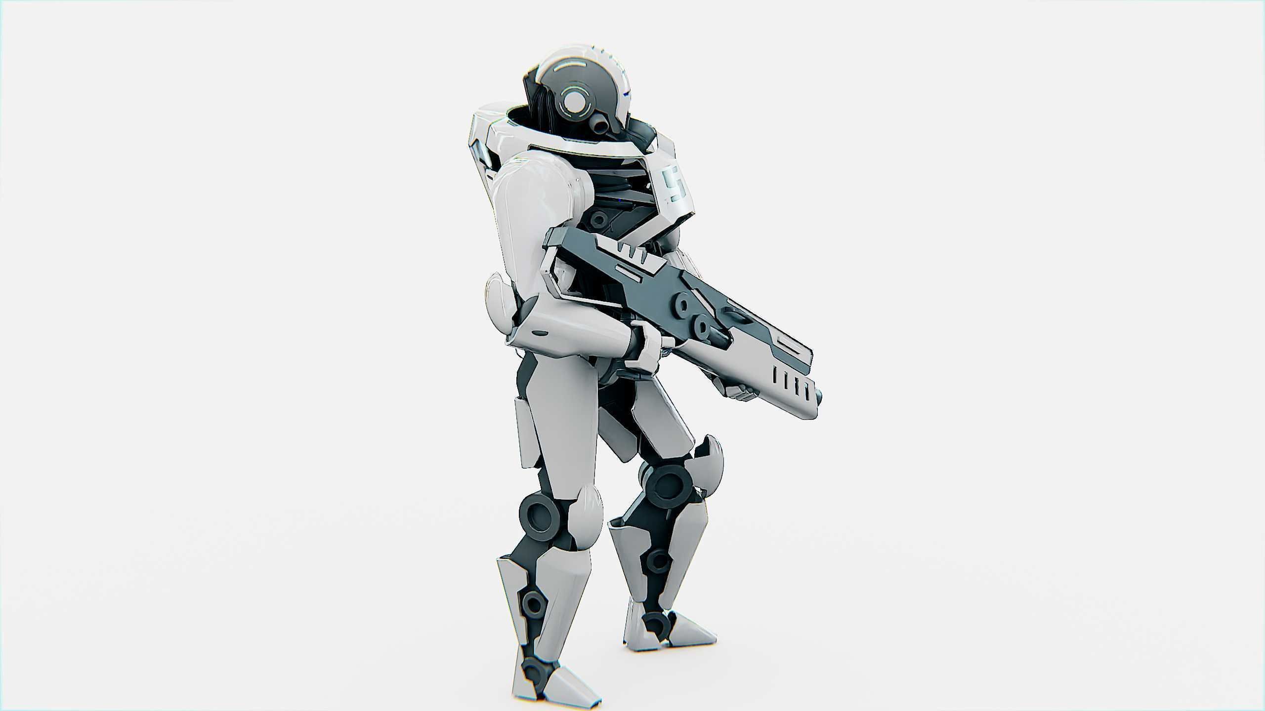 ANDROID SOLDIER P-800 Rigged for Unreal Engine - Unity - MIXAMO  3D model_7