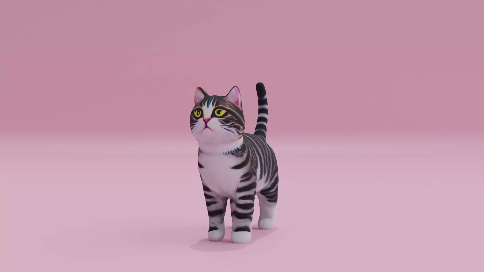 Cat Realistic Stripe Ribbed Free low-poly 3D model