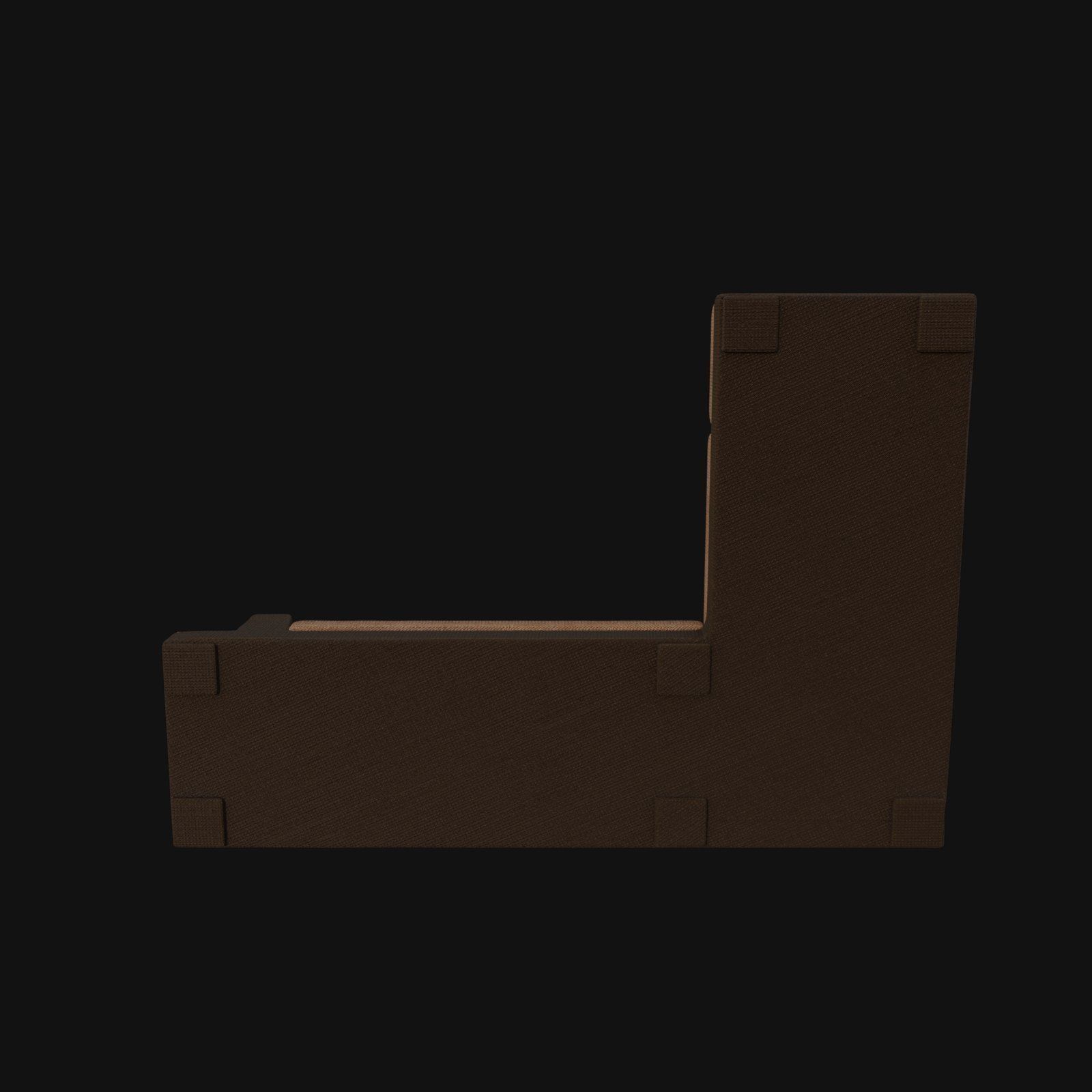 Dark brown and light brown sectional 3d model 3D model_7