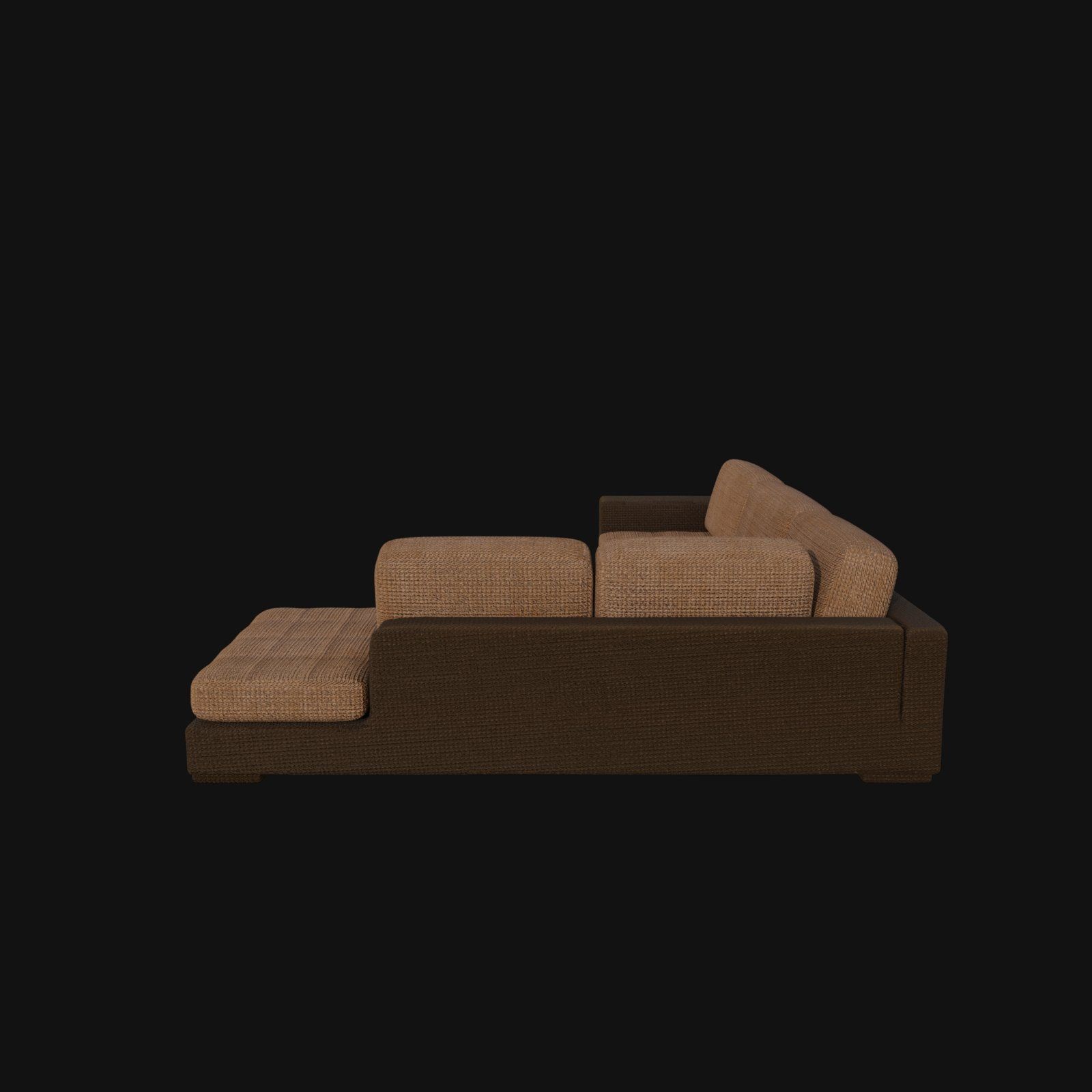 Dark brown and light brown sectional 3d model 3D model_6