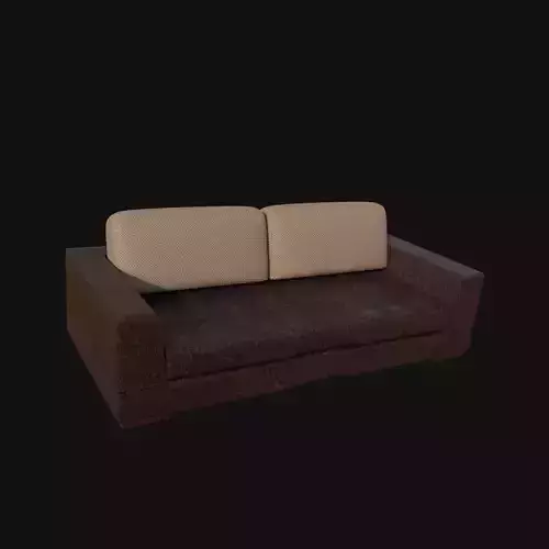 cafe leather long sofa 3d model
