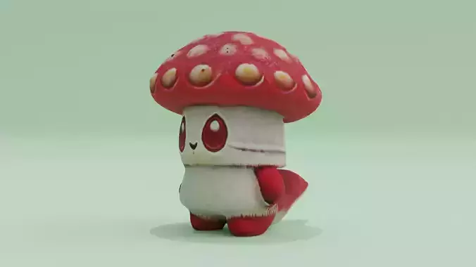 Red Spore Mushroom Cute Character