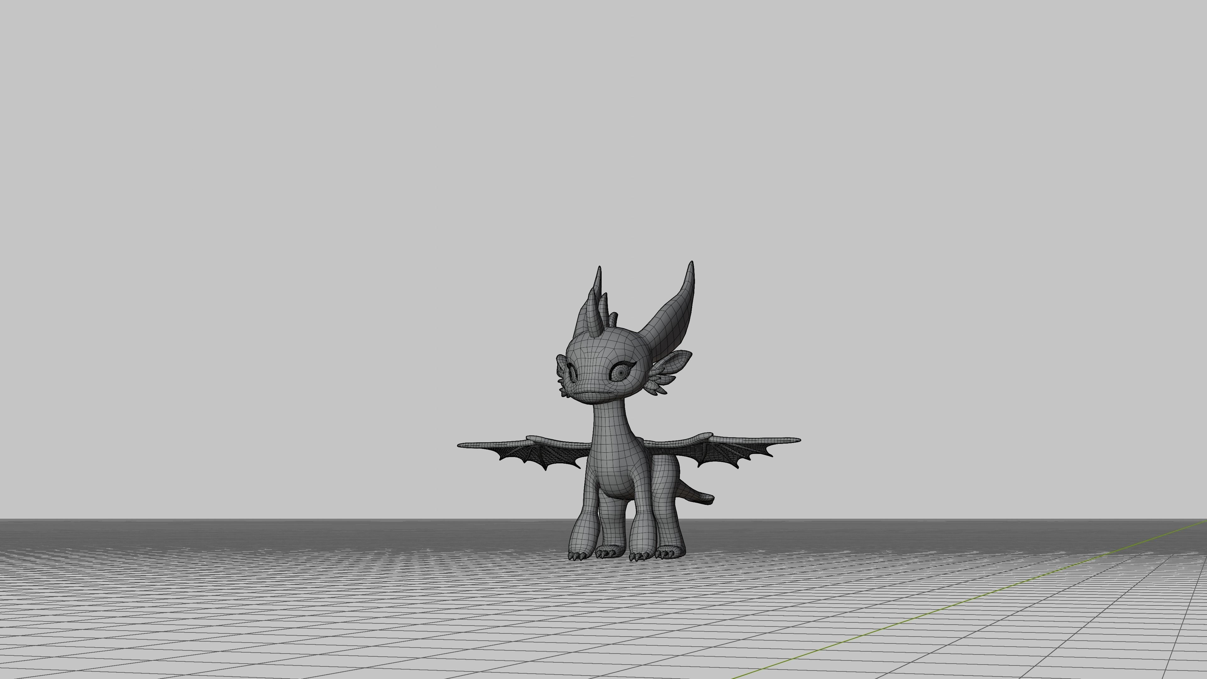Baby Dragon Low-poly 3D model_2
