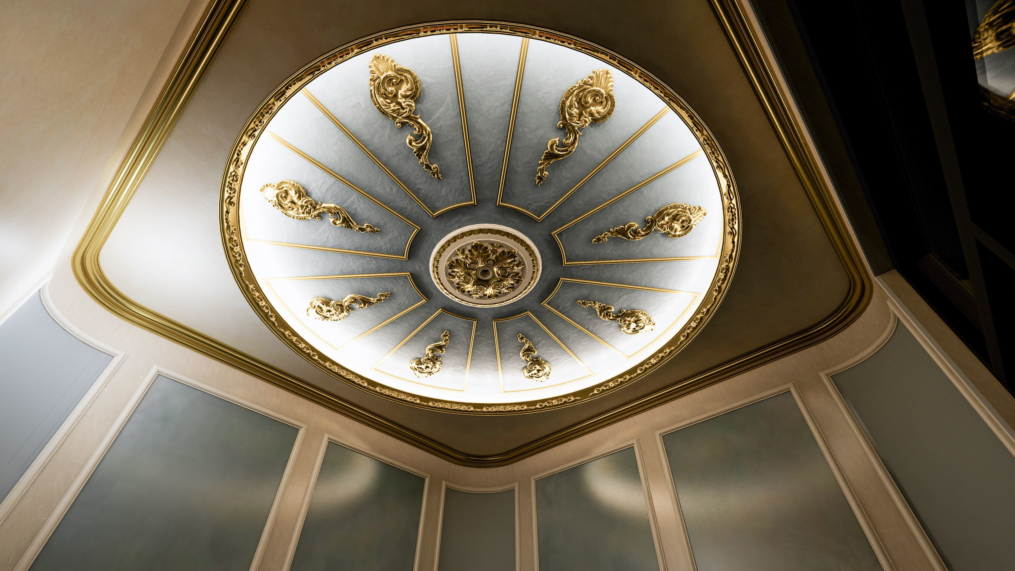 Classic carvings moldings and gypsum cornice 7 Low-poly 3D model_11