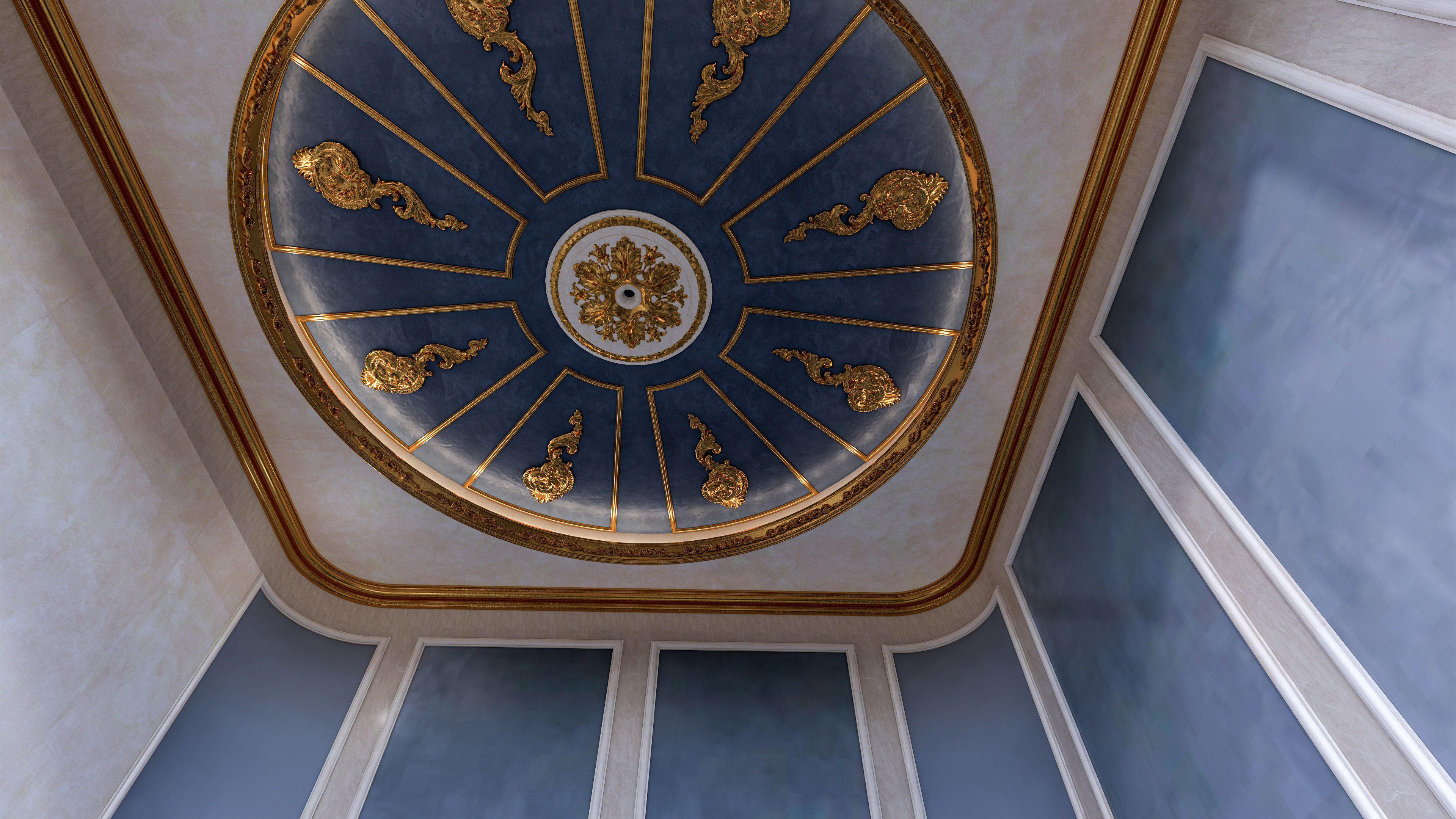 Classic carvings moldings and gypsum cornice 7 Low-poly 3D model_12