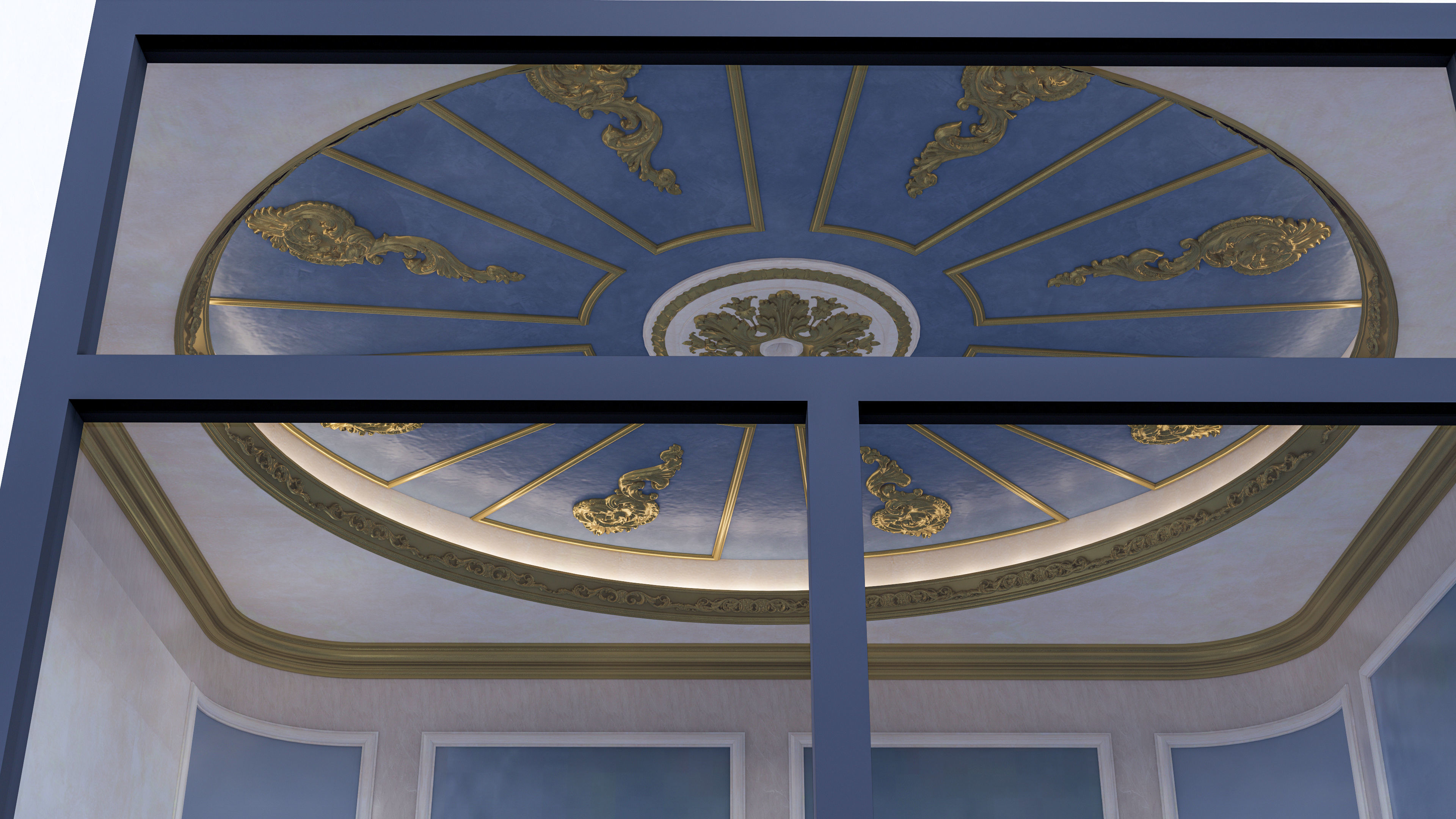Classic carvings moldings and gypsum cornice 7 Low-poly 3D model_14