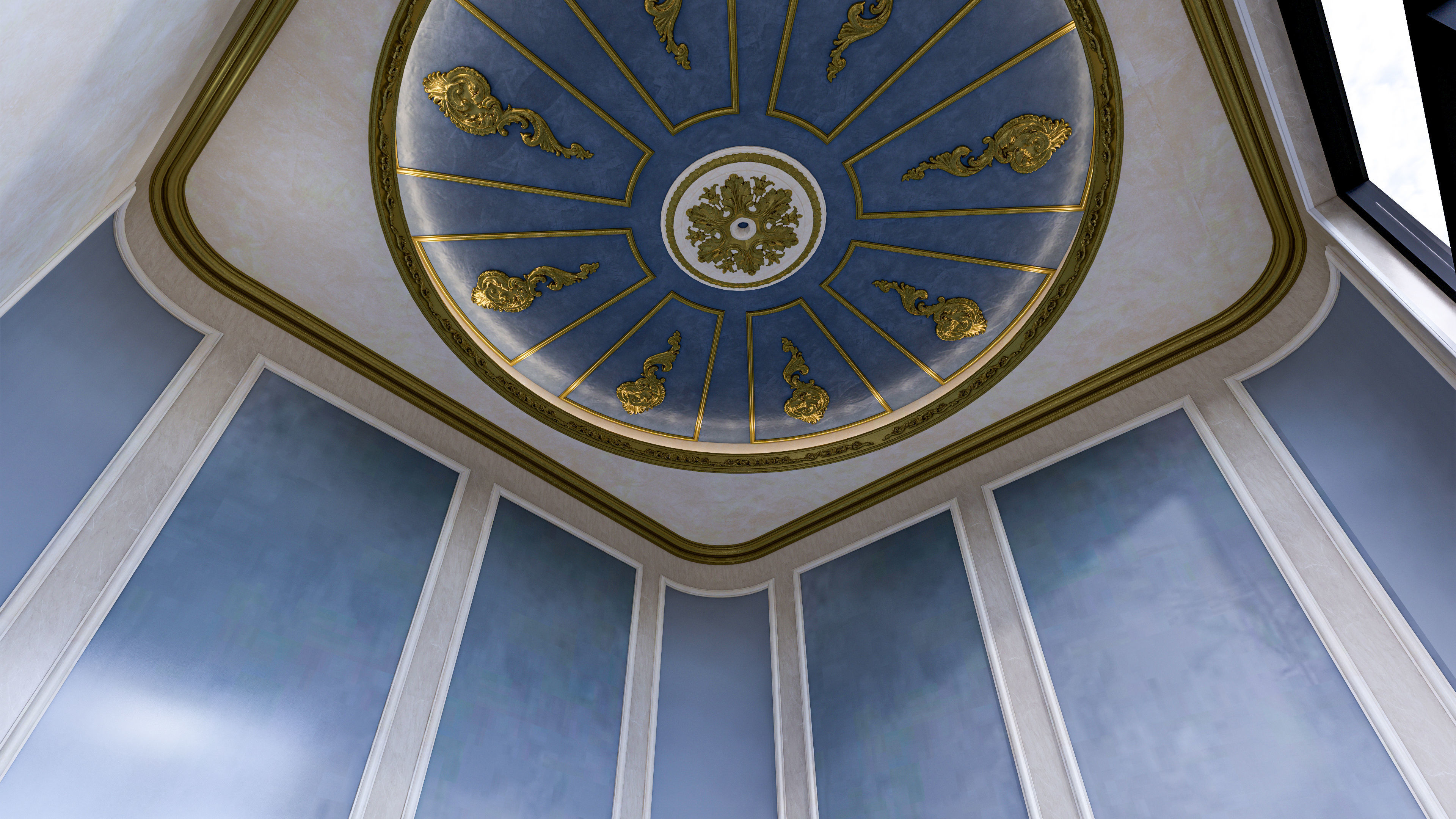 Classic carvings moldings and gypsum cornice 7 Low-poly 3D model_13