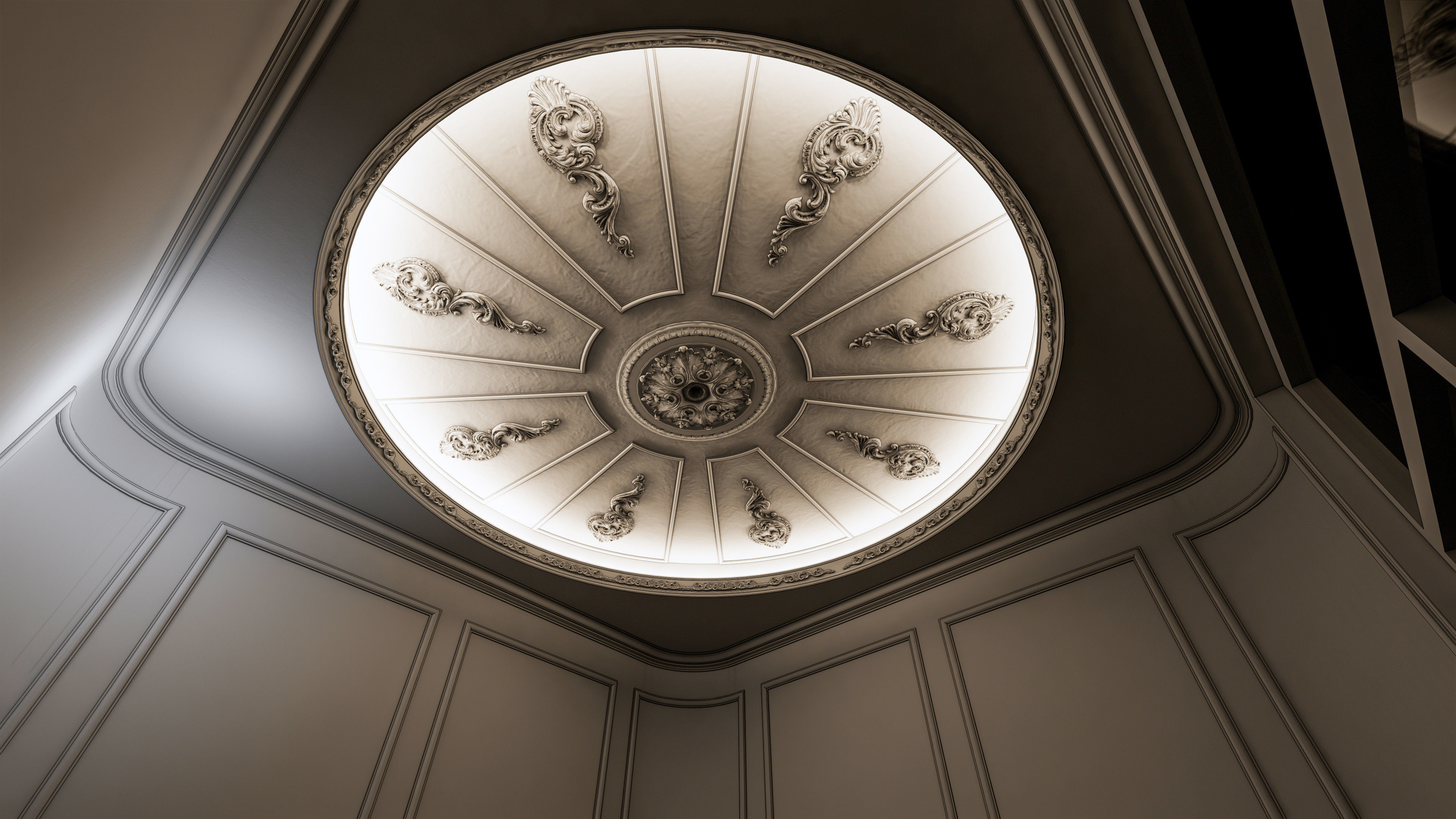 Classic carvings moldings and gypsum cornice 7 Low-poly 3D model_5