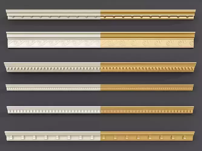 Classic carvings moldings and gypsum cornice 8 Low-poly 3D model