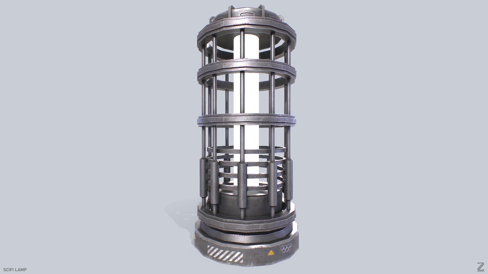 Sci fi lamp Low-poly 3D model_6