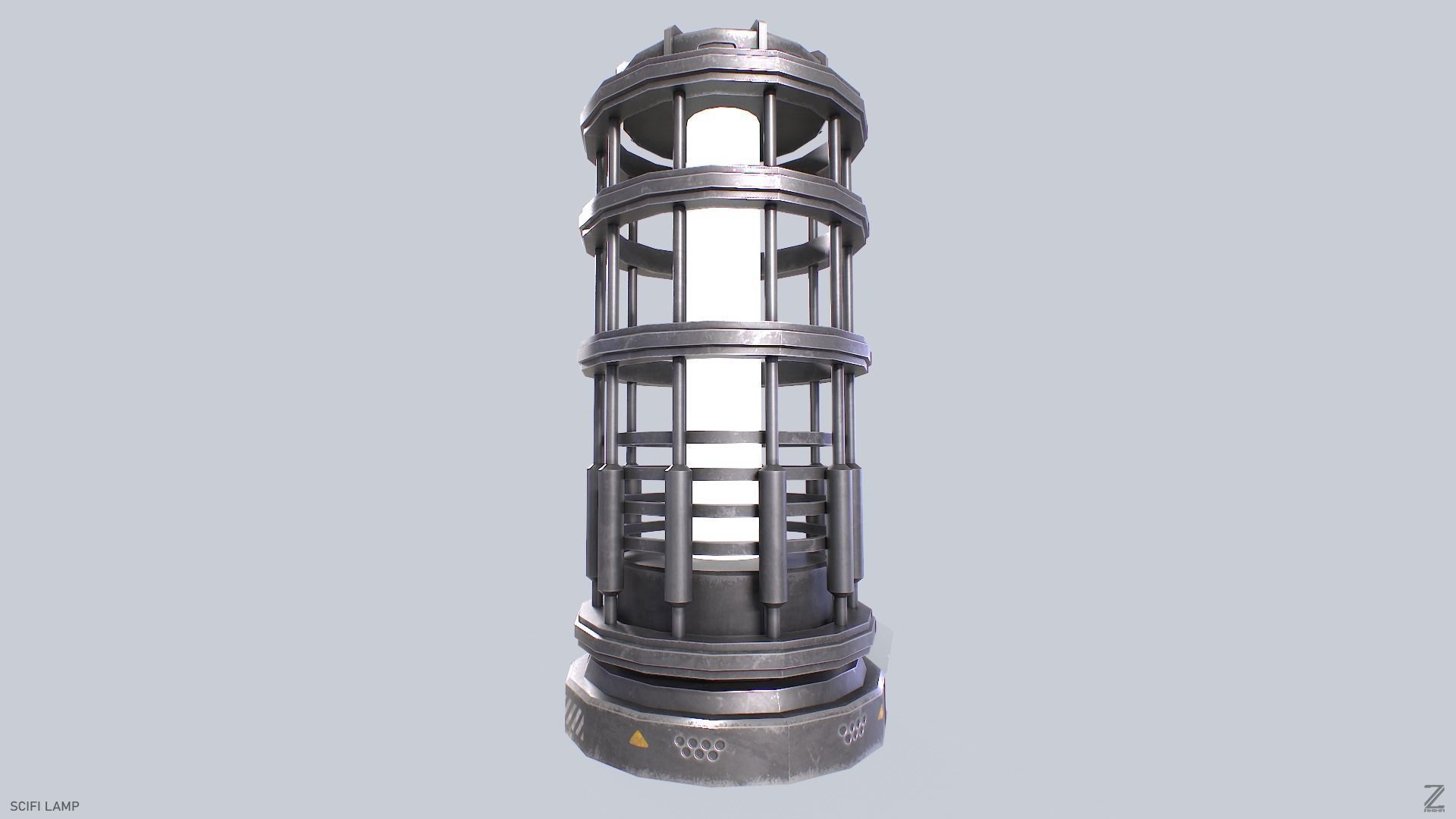 Sci fi lamp Low-poly 3D model_5