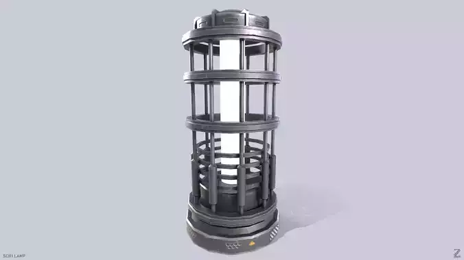 Sci fi lamp Low-poly 3D model