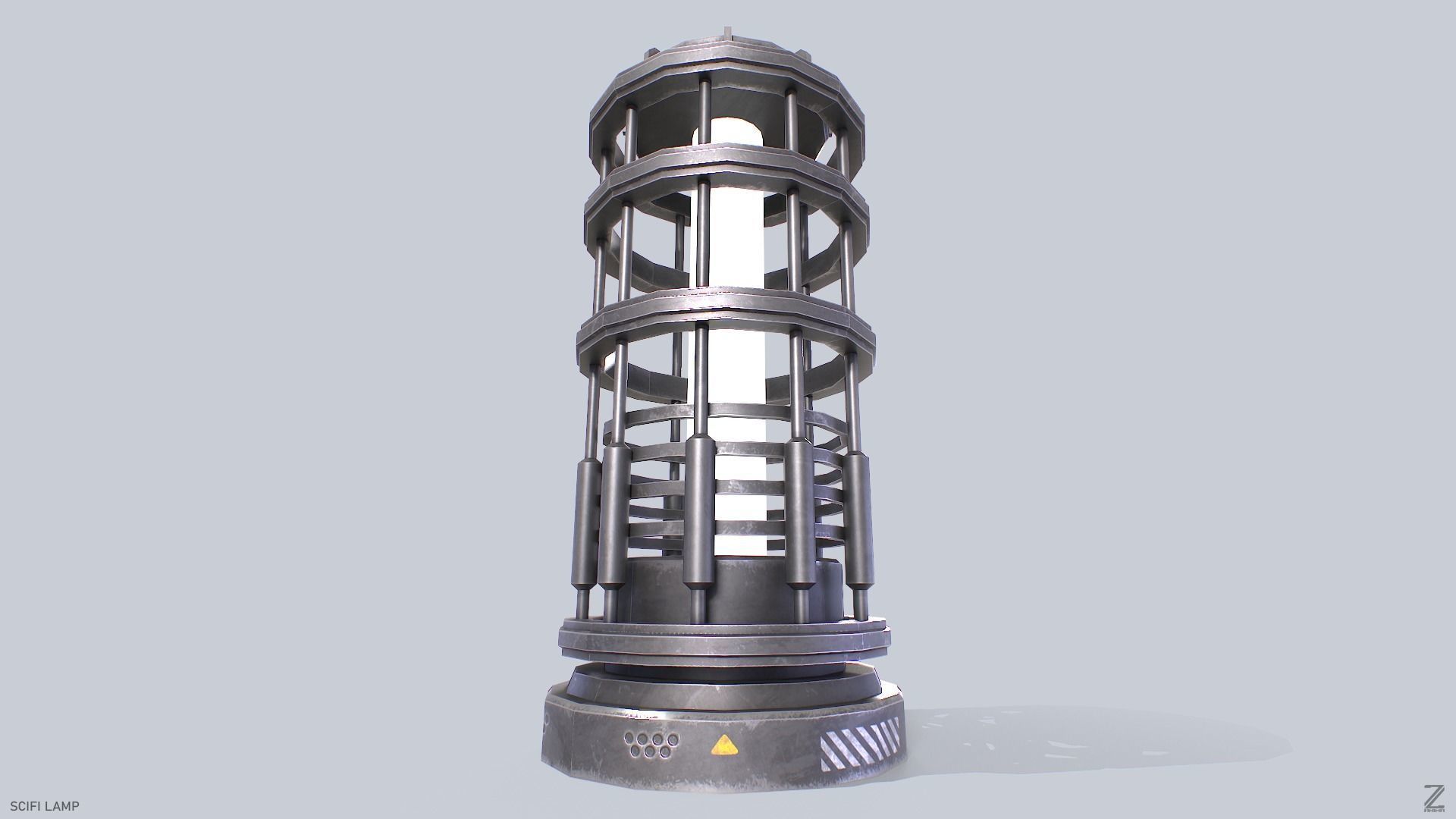 Sci fi lamp Low-poly 3D model_8