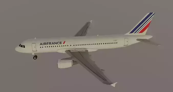 Air France Airbus a320-214  low poly 3D model  Low-poly 3D model