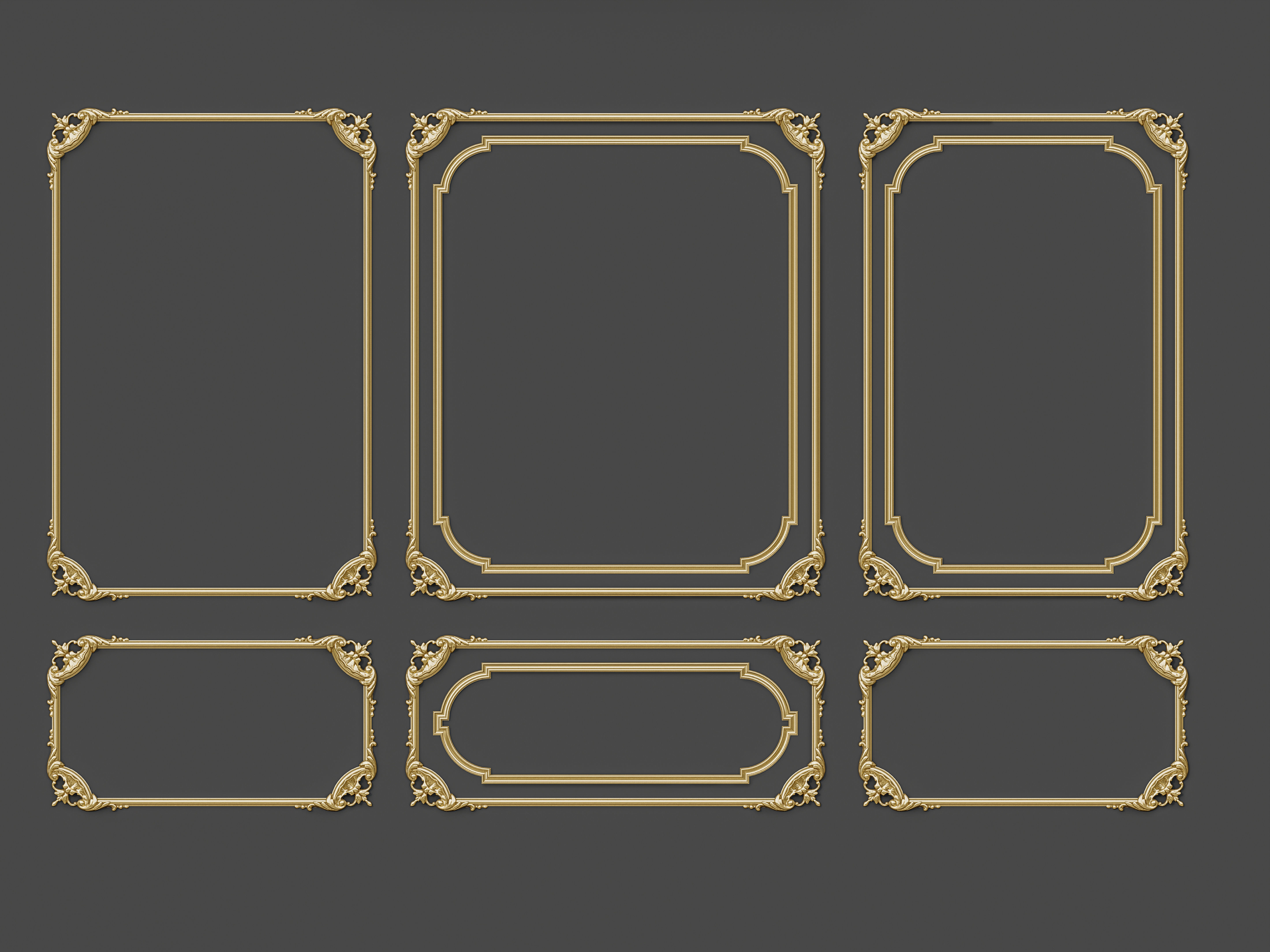 Classic Wall moldings and gypsum cornice 9 3D model_7