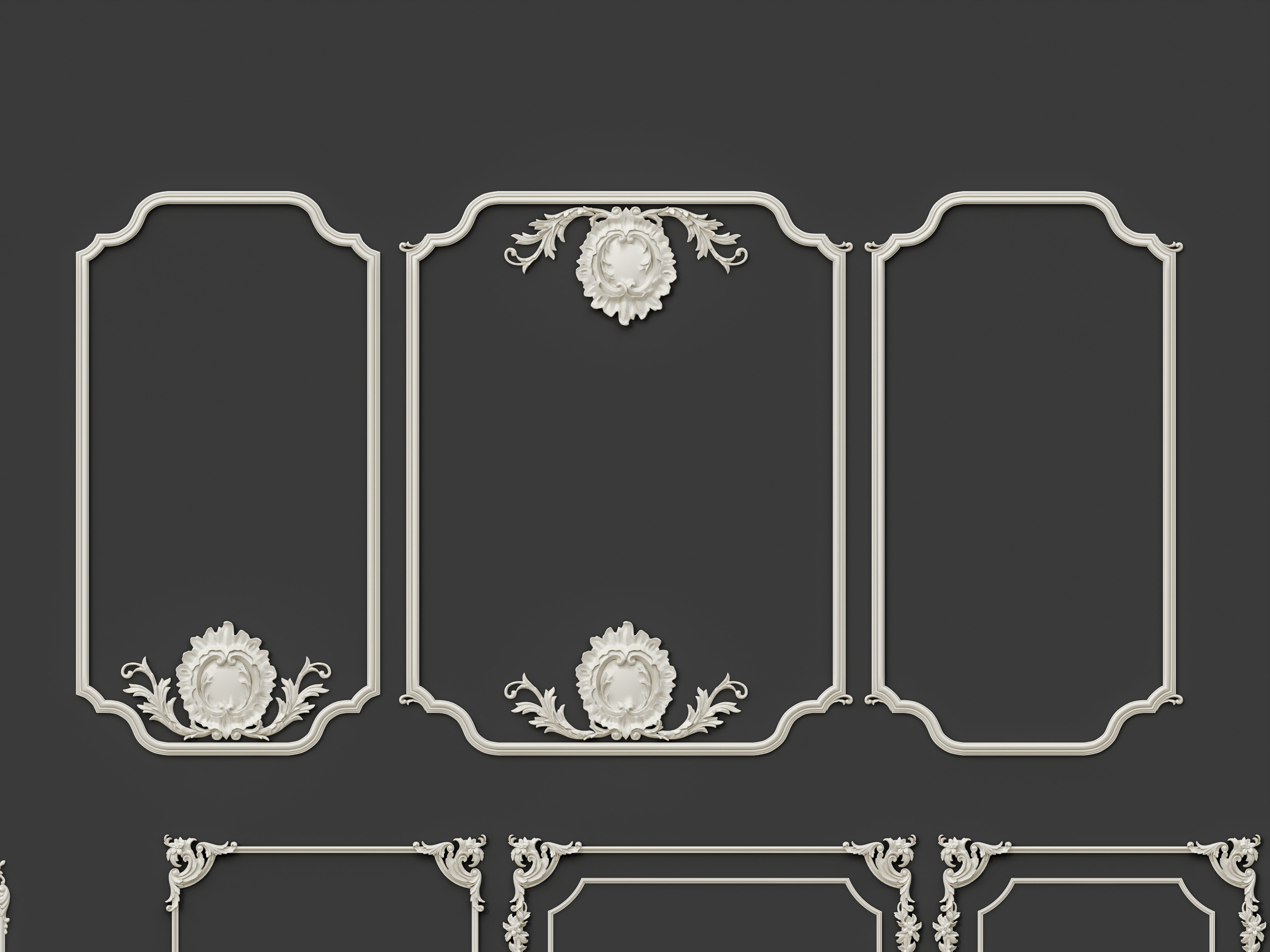 Classic Wall moldings and gypsum cornice 9 3D model_9