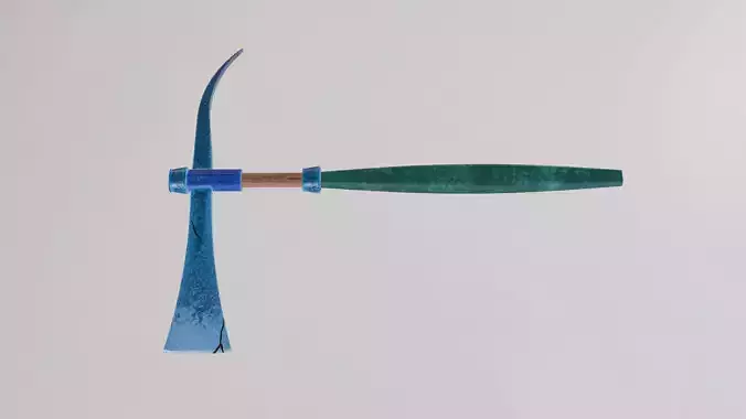 A Roman Dolabra with a light blue blade of cracked crystal
