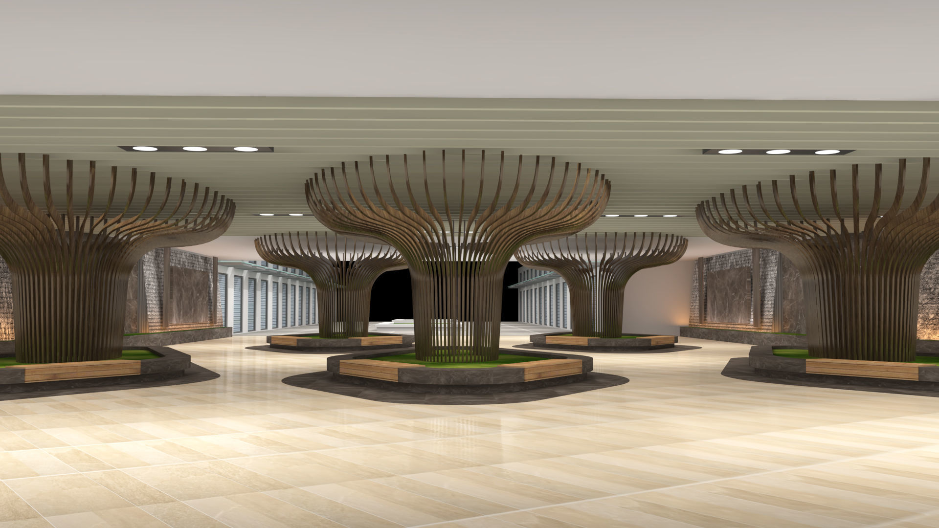 Sunken plaza aerocity 3D model_2