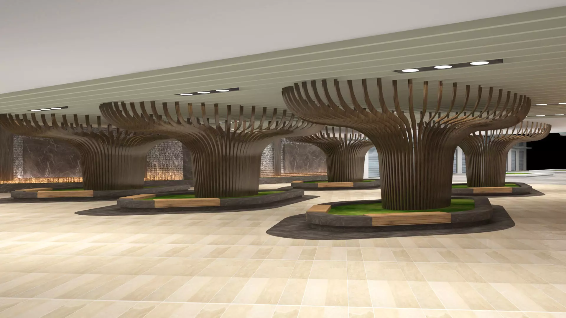 Sunken plaza aerocity 3D model_0