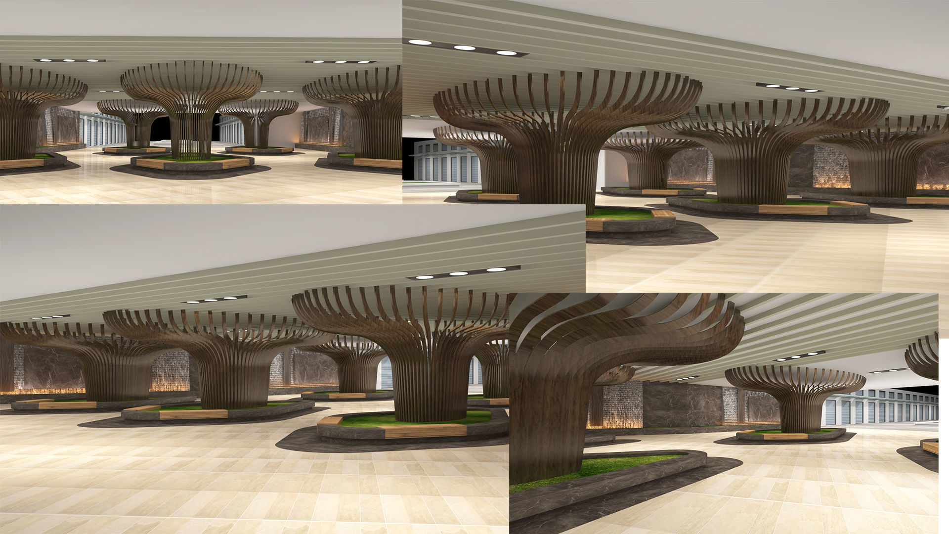 Sunken plaza aerocity 3D model_4