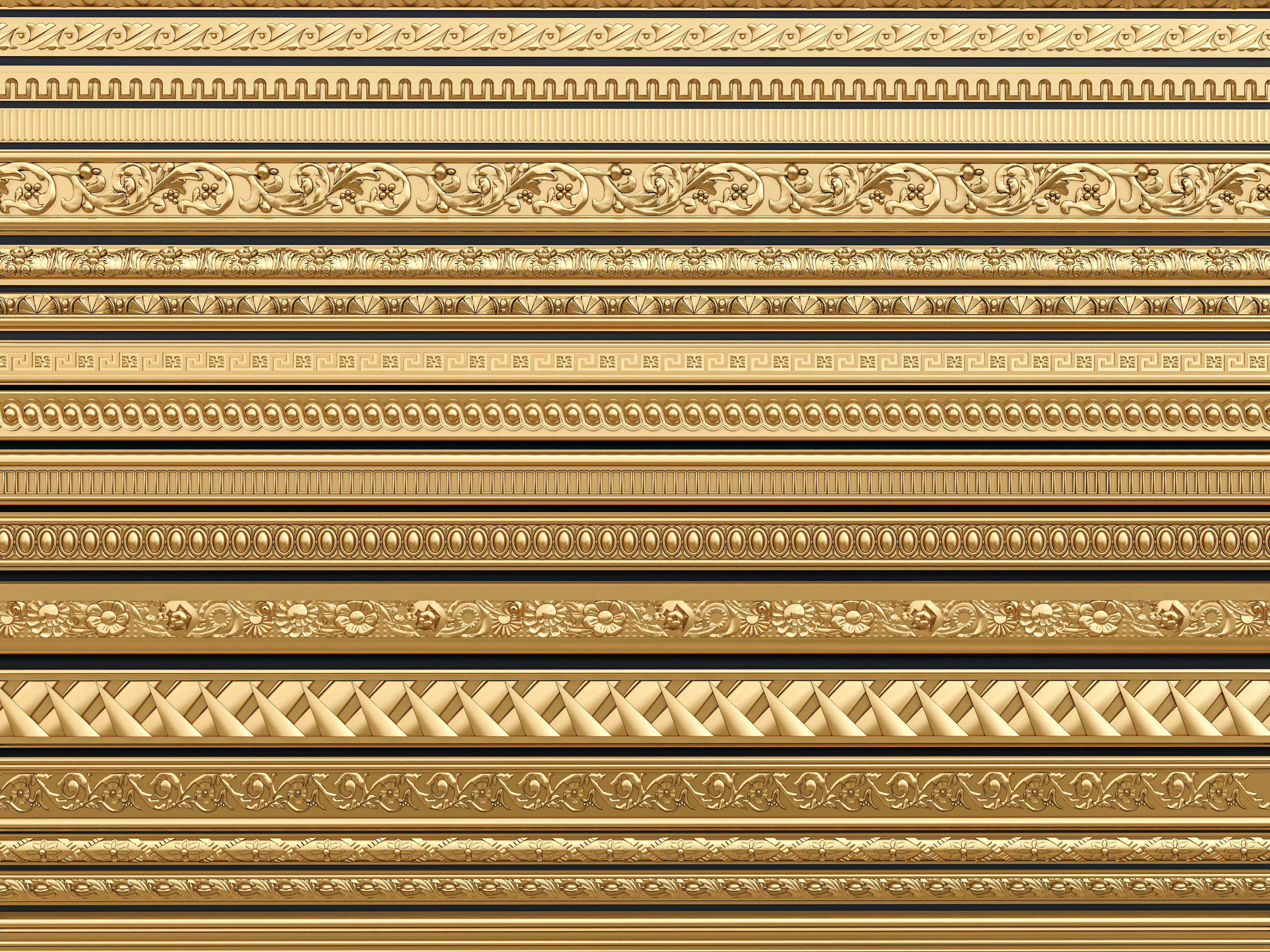 Classic carvings moldings and gypsum cornice 11 3D model_6