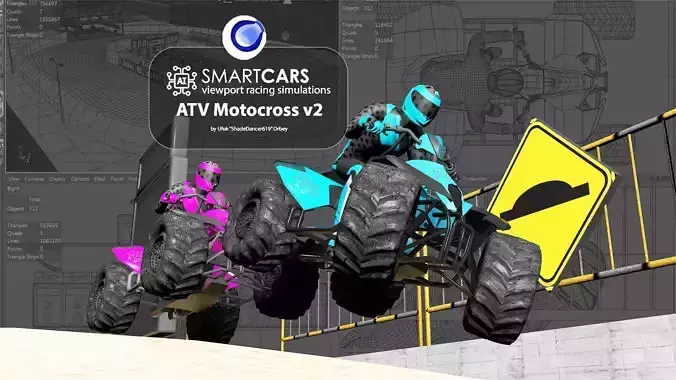SMARTCARS AI ATV Motocross Simulations v2 3D model