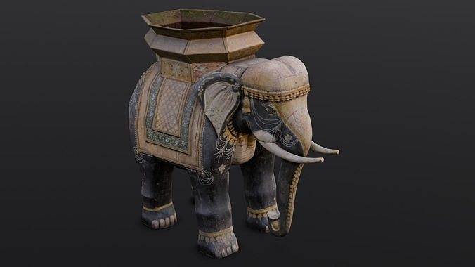 Professional Elephant Statue 3D Model Low-poly 3D model