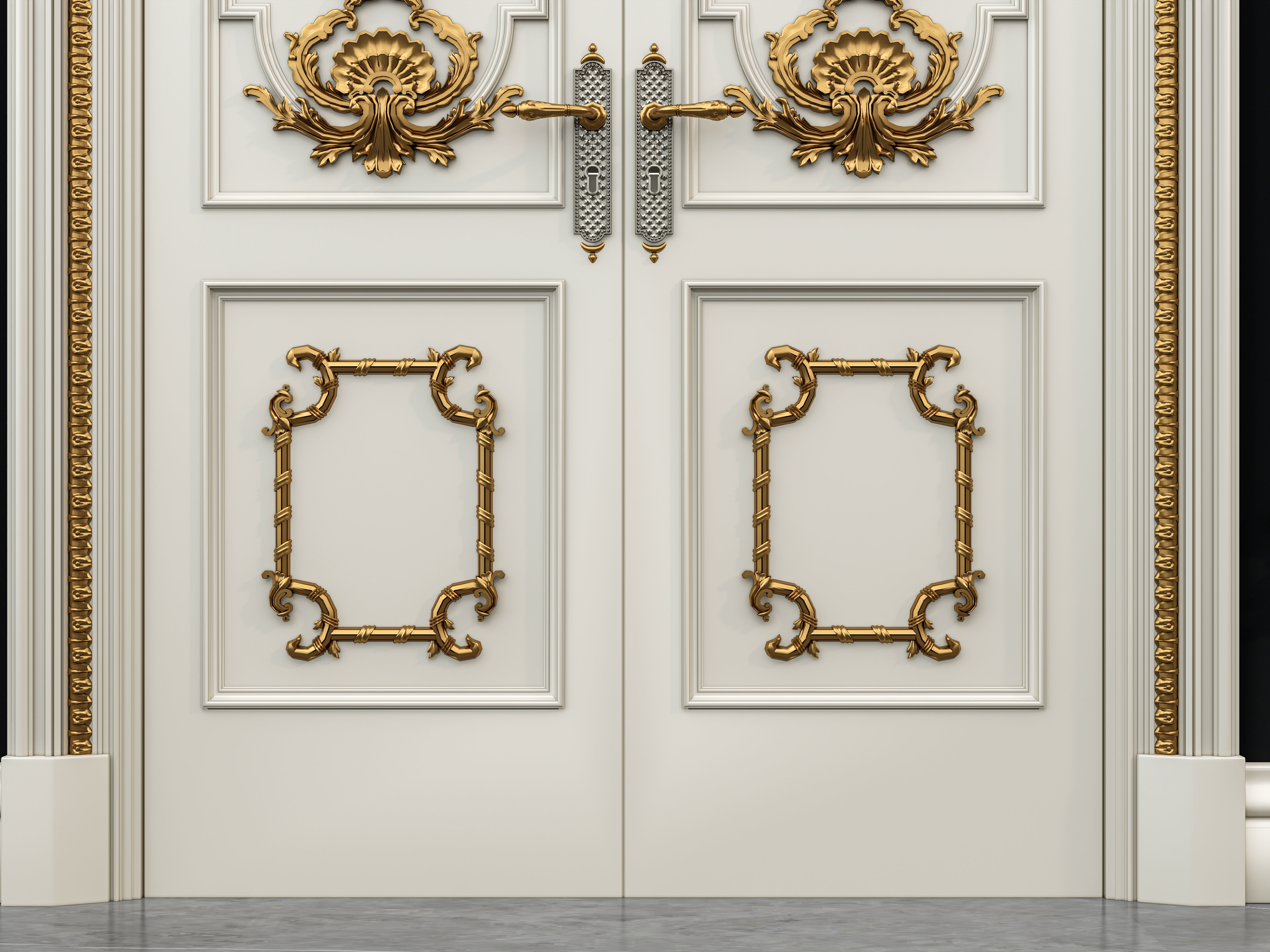 Classic carvings moldings and gypsum cornice 12 3D model_5