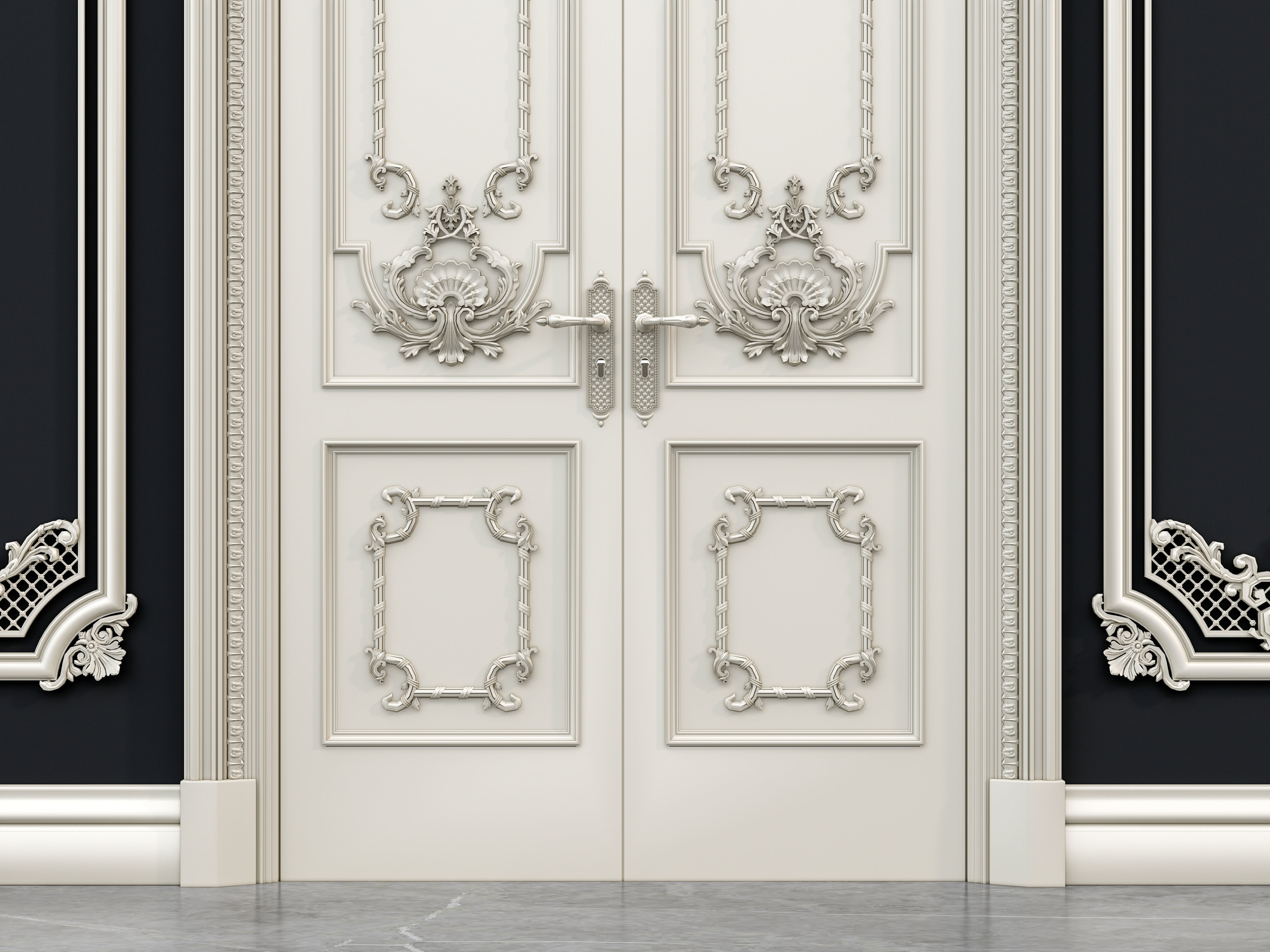 Classic carvings moldings and gypsum cornice 12 3D model_15