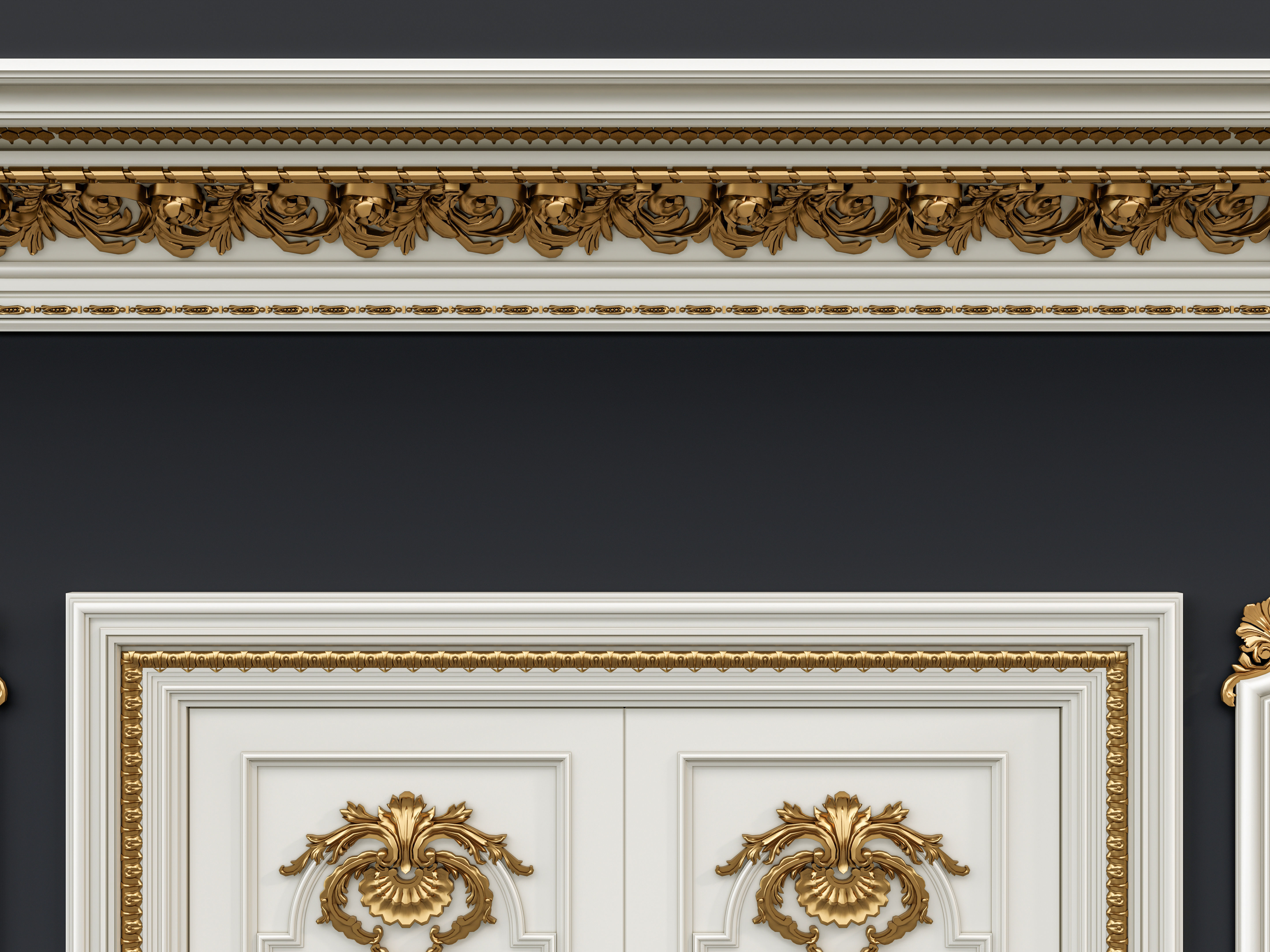 Classic carvings moldings and gypsum cornice 12 3D model_6