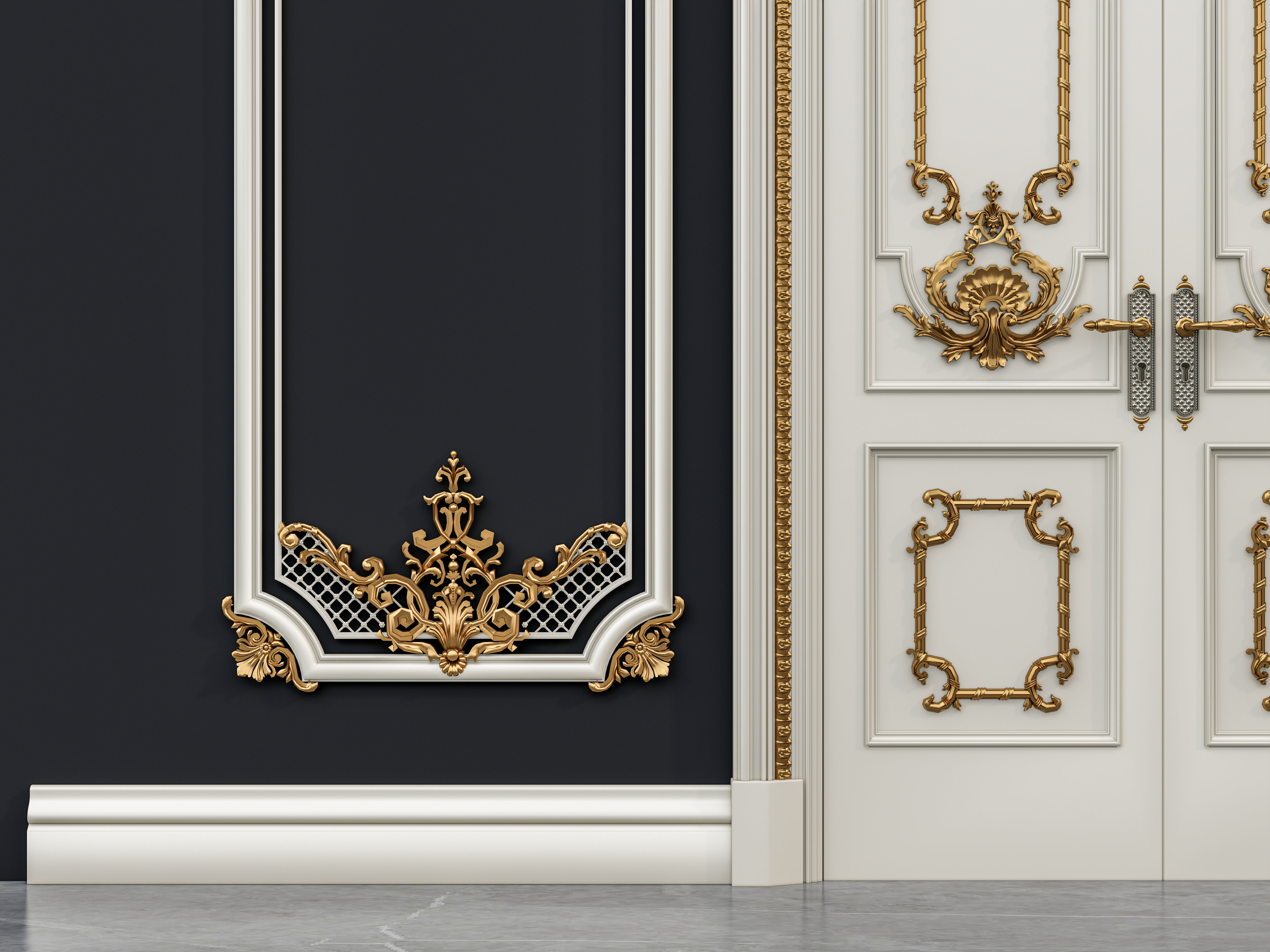 Classic carvings moldings and gypsum cornice 12 3D model_10