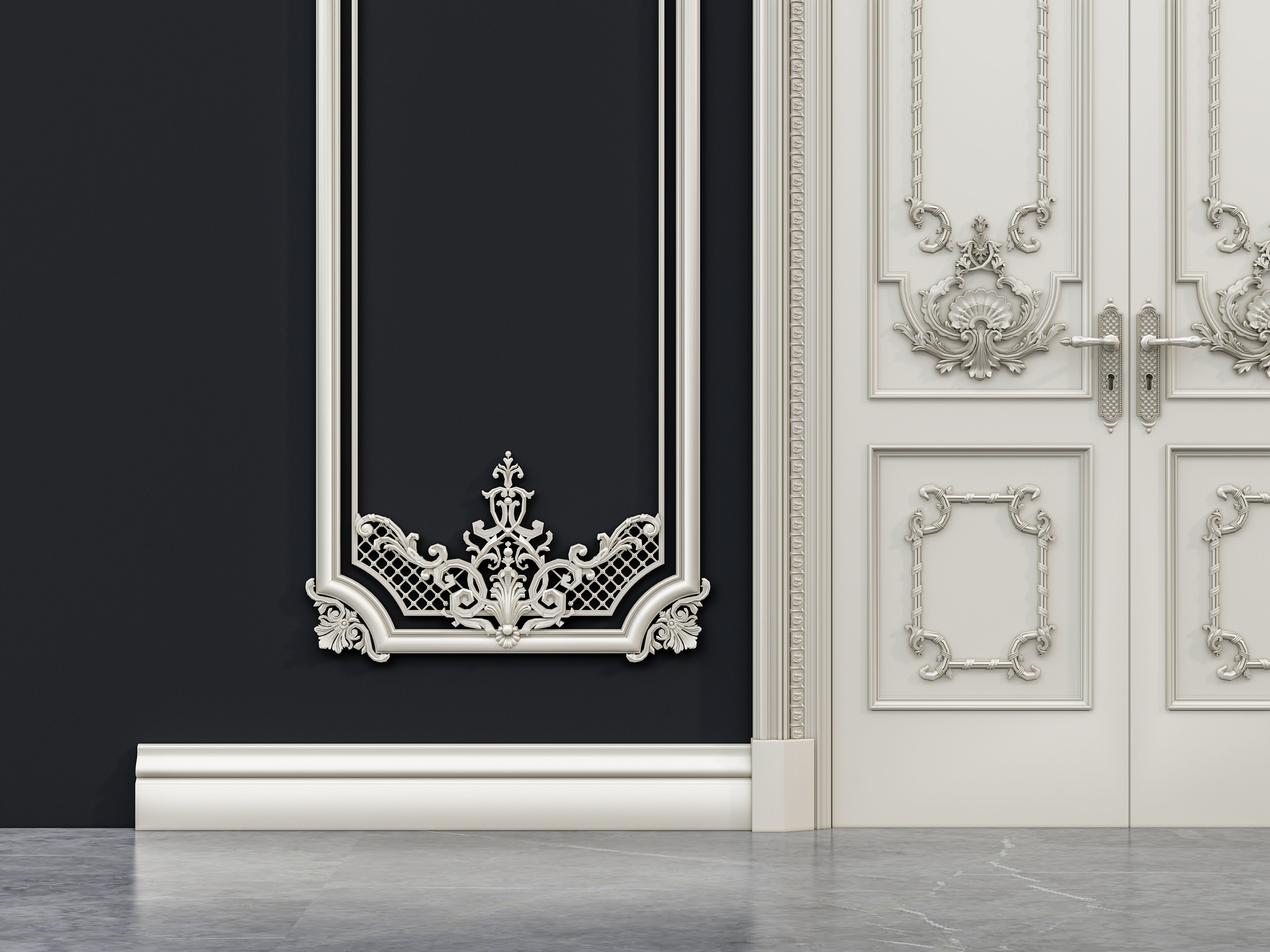 Classic carvings moldings and gypsum cornice 12 3D model_14