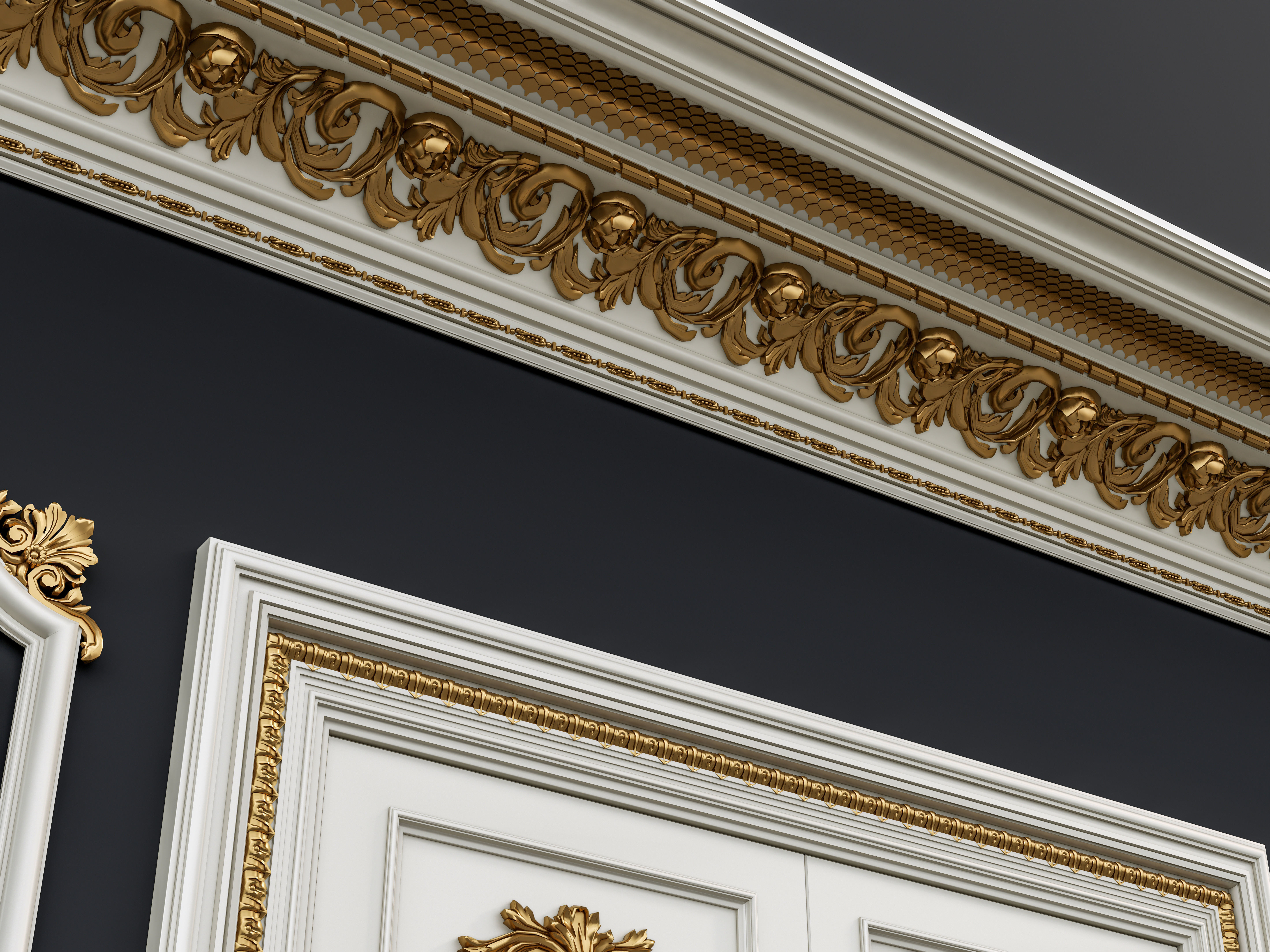 Classic carvings moldings and gypsum cornice 12 3D model_7