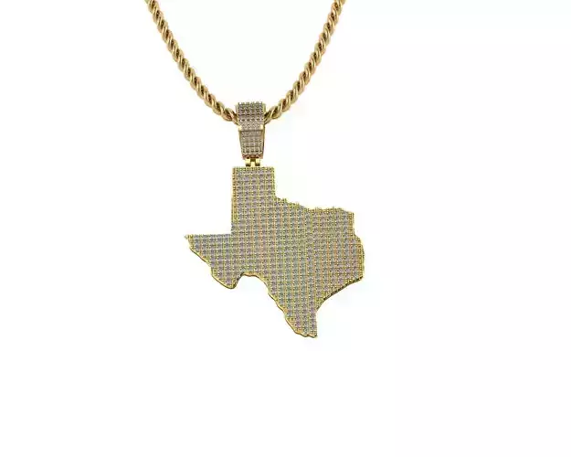 Texas Map Diamond Pendants