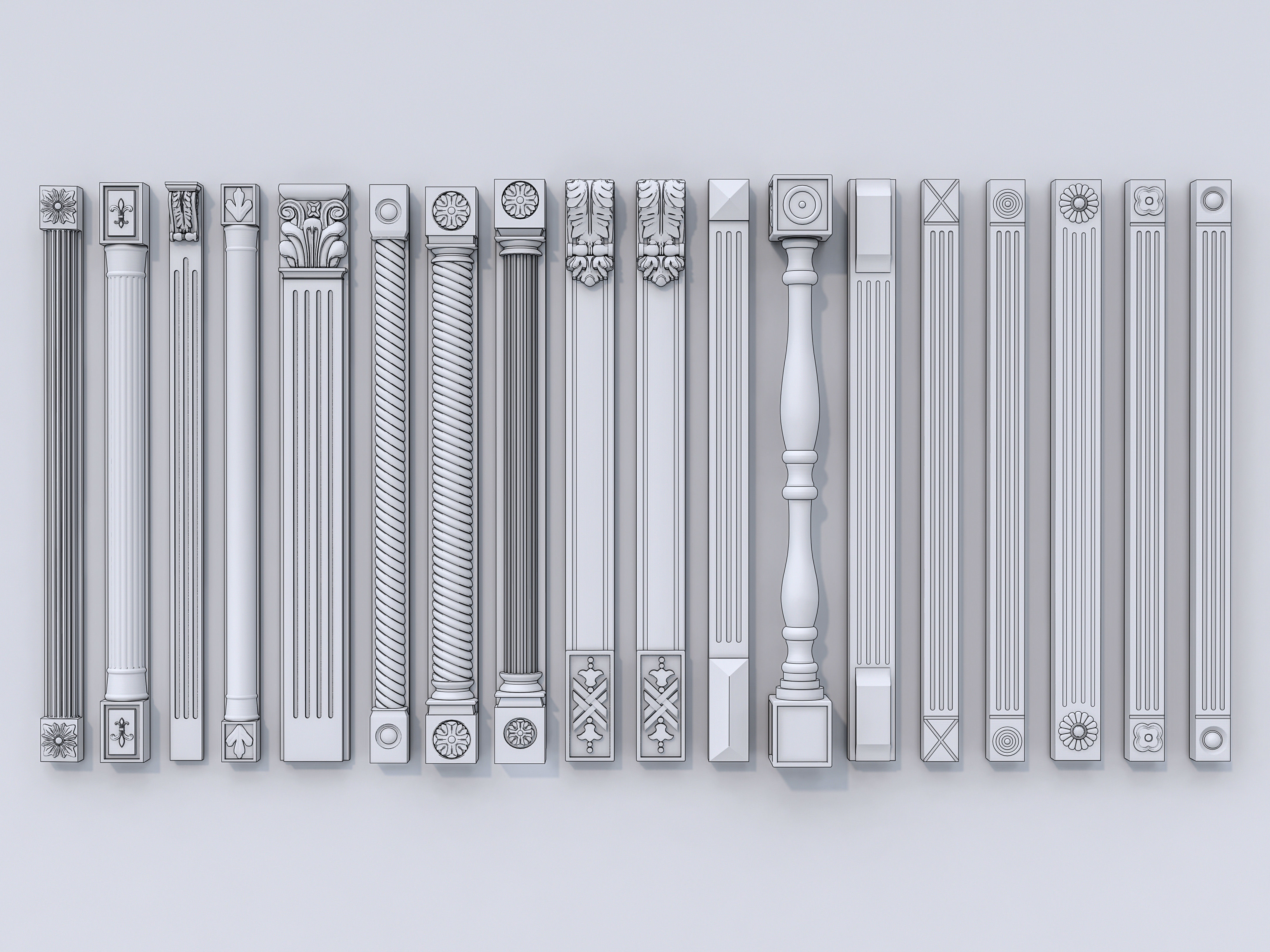 Classic columns carvings and gypsum cornice 15 3D model_21