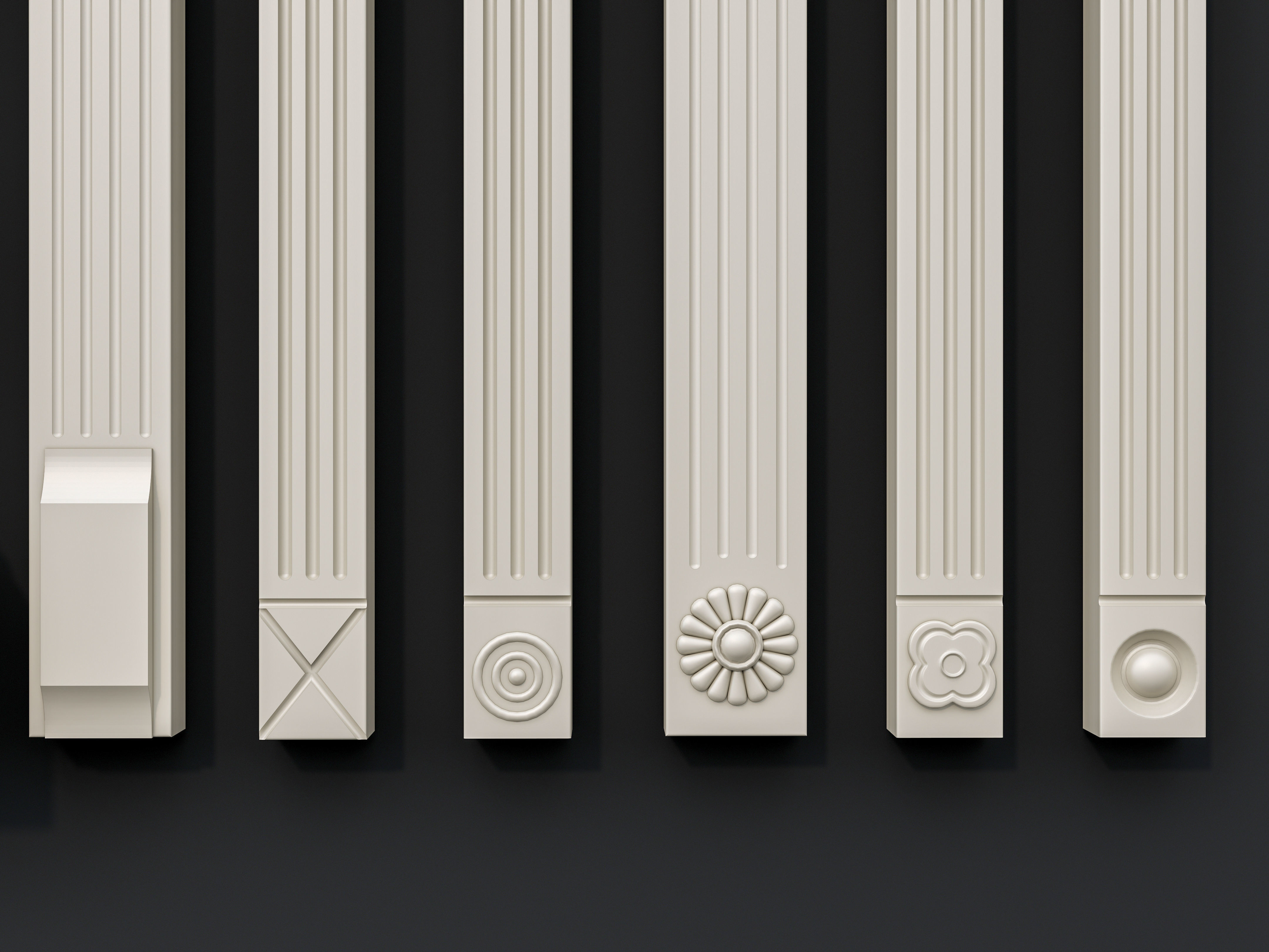 Classic columns carvings and gypsum cornice 15 3D model_12