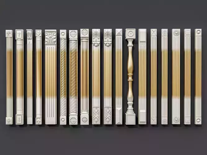 Classic columns carvings and gypsum cornice 15