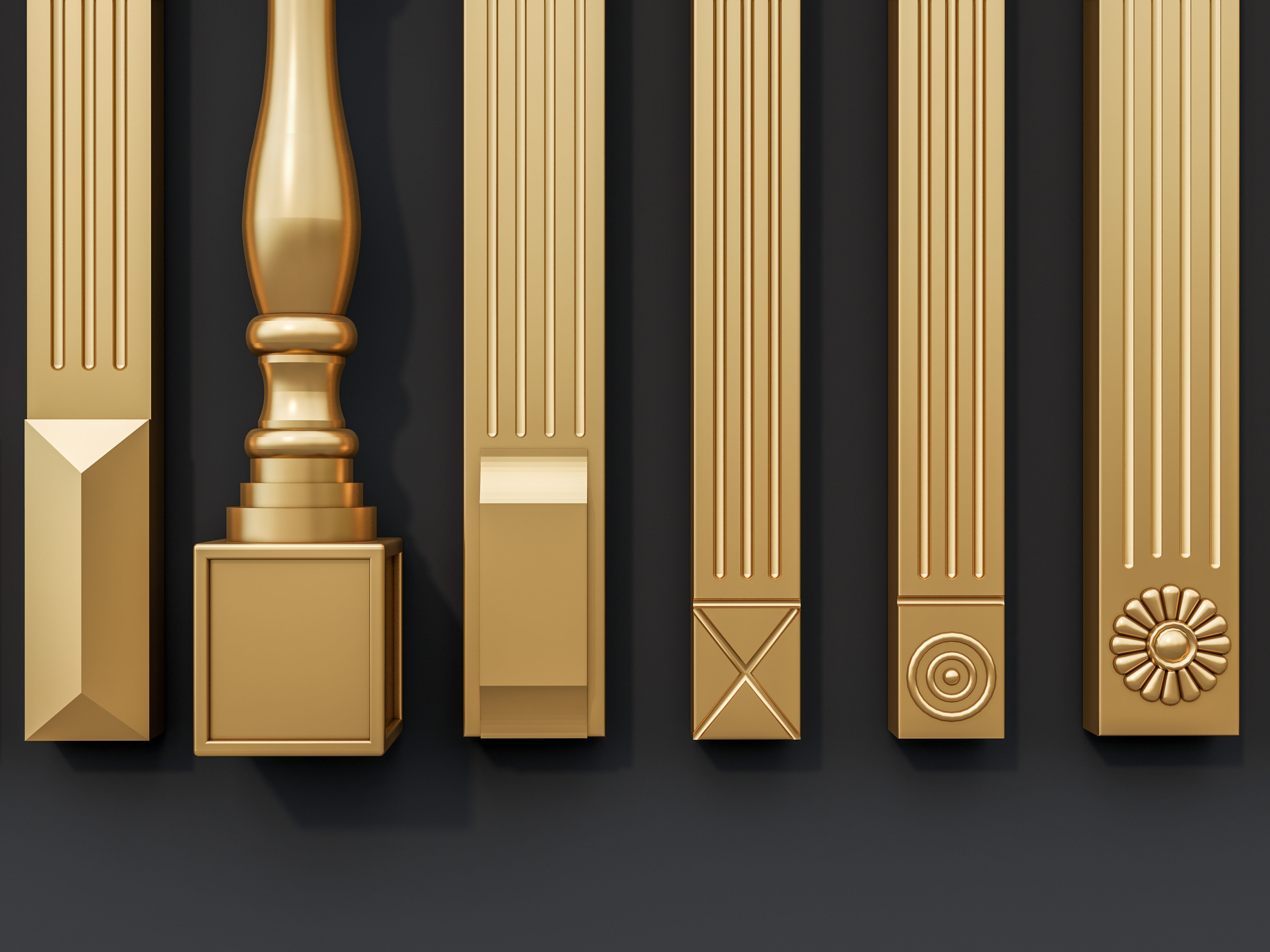 Classic columns carvings and gypsum cornice 15 3D model_10