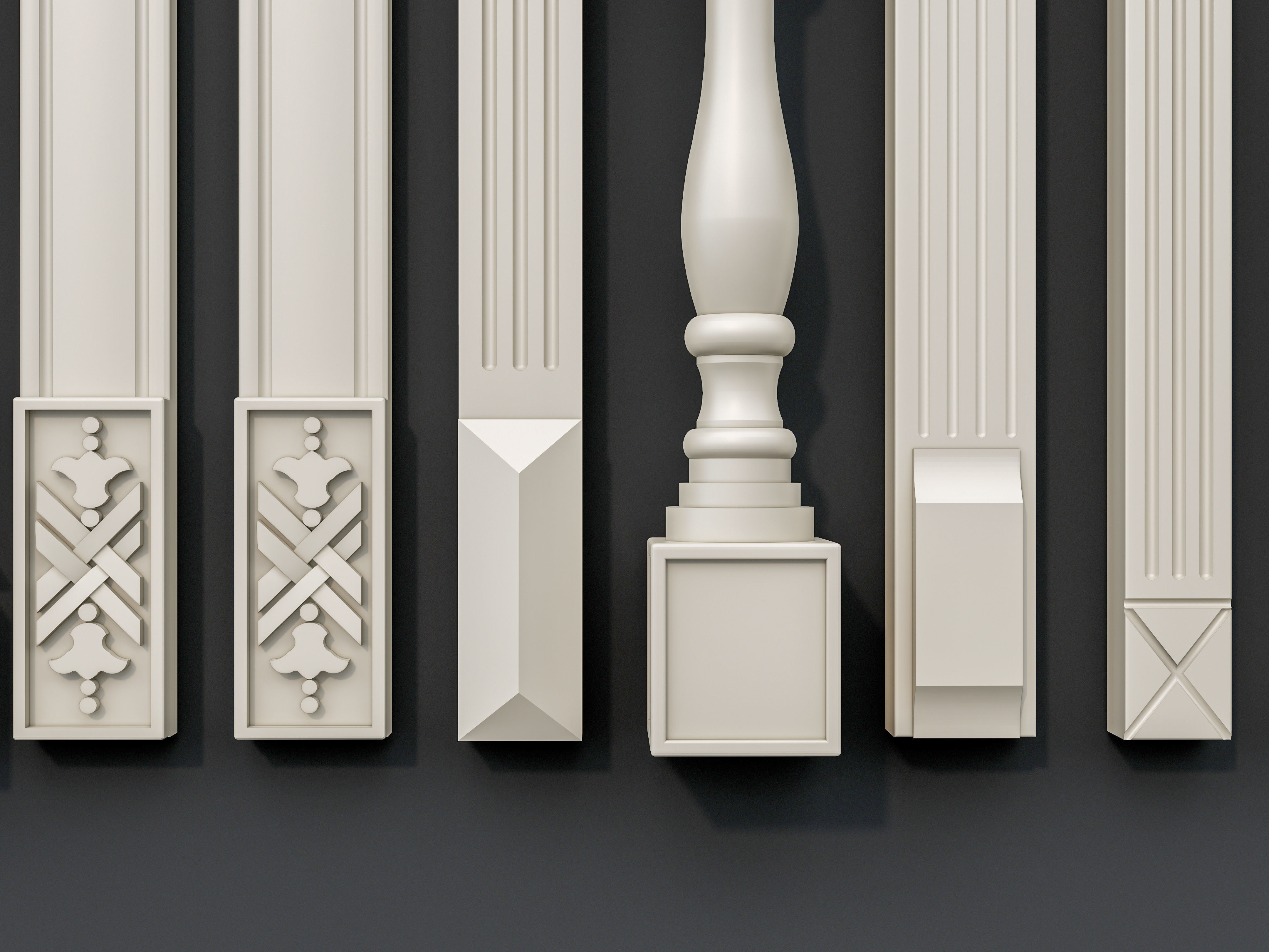Classic columns carvings and gypsum cornice 15 3D model_13
