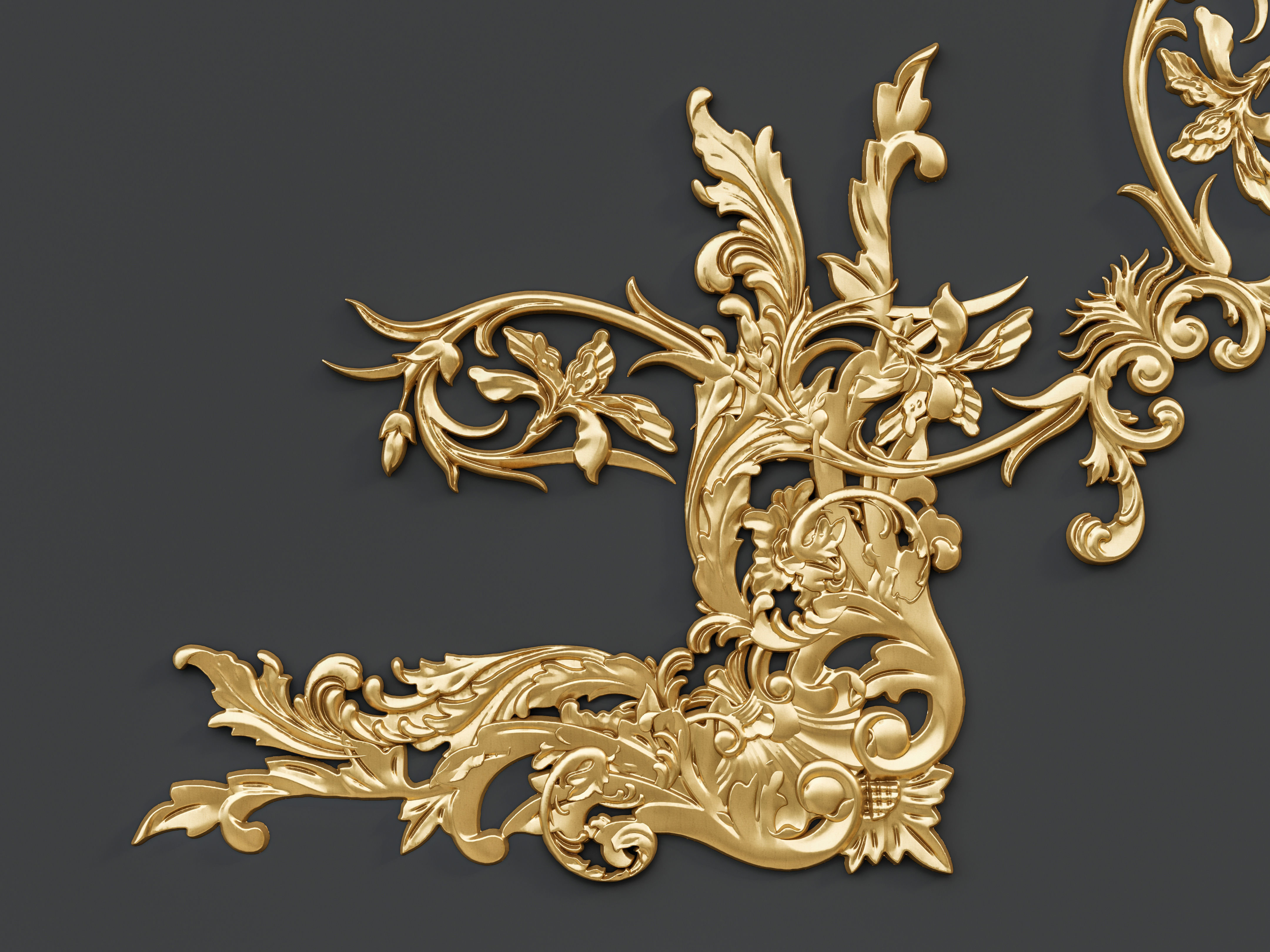 Classic carvings moldings and gypsum cornice 88 3D model_21