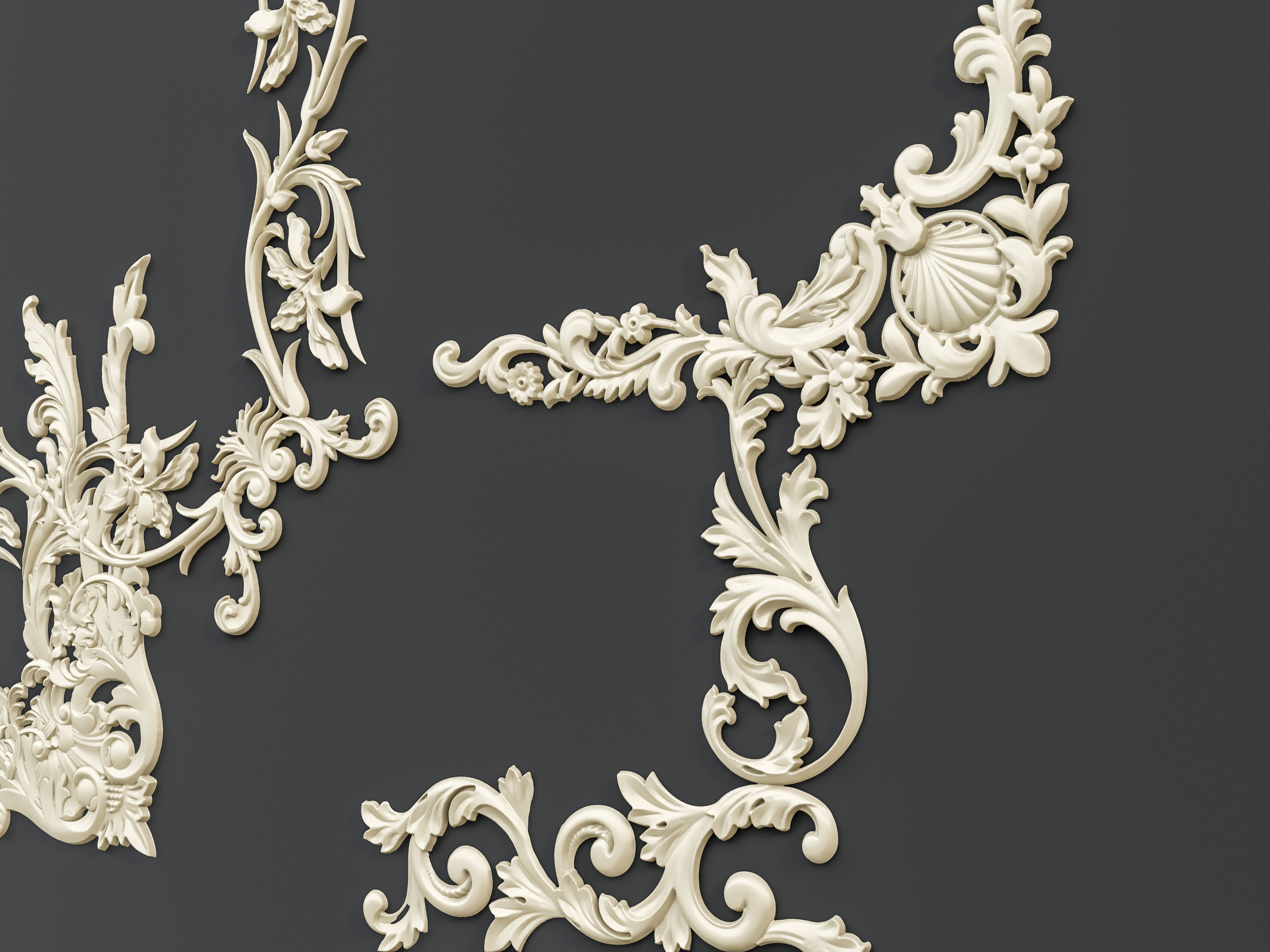 Classic carvings moldings and gypsum cornice 88 3D model_17