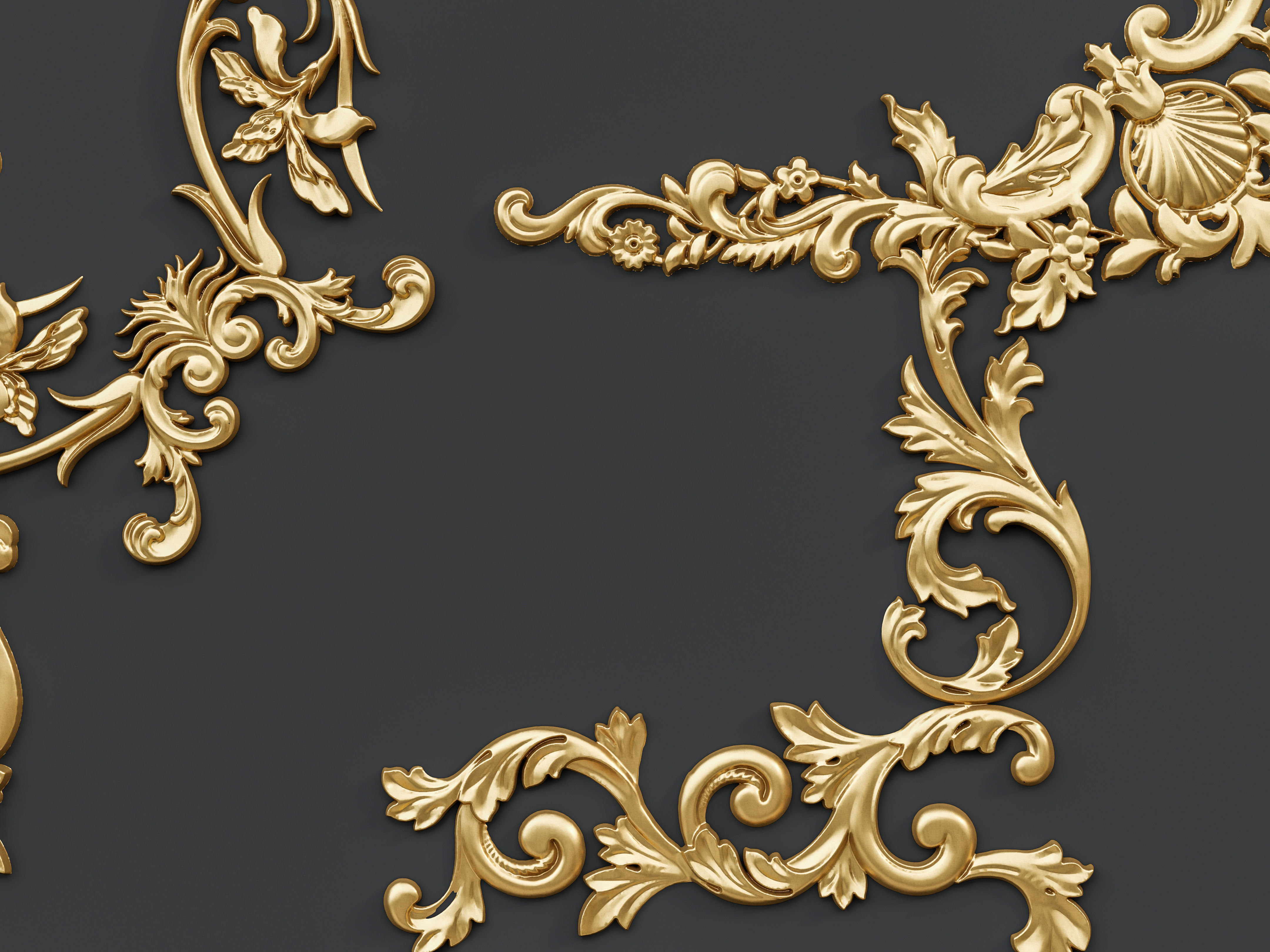 Classic carvings moldings and gypsum cornice 88 3D model_10