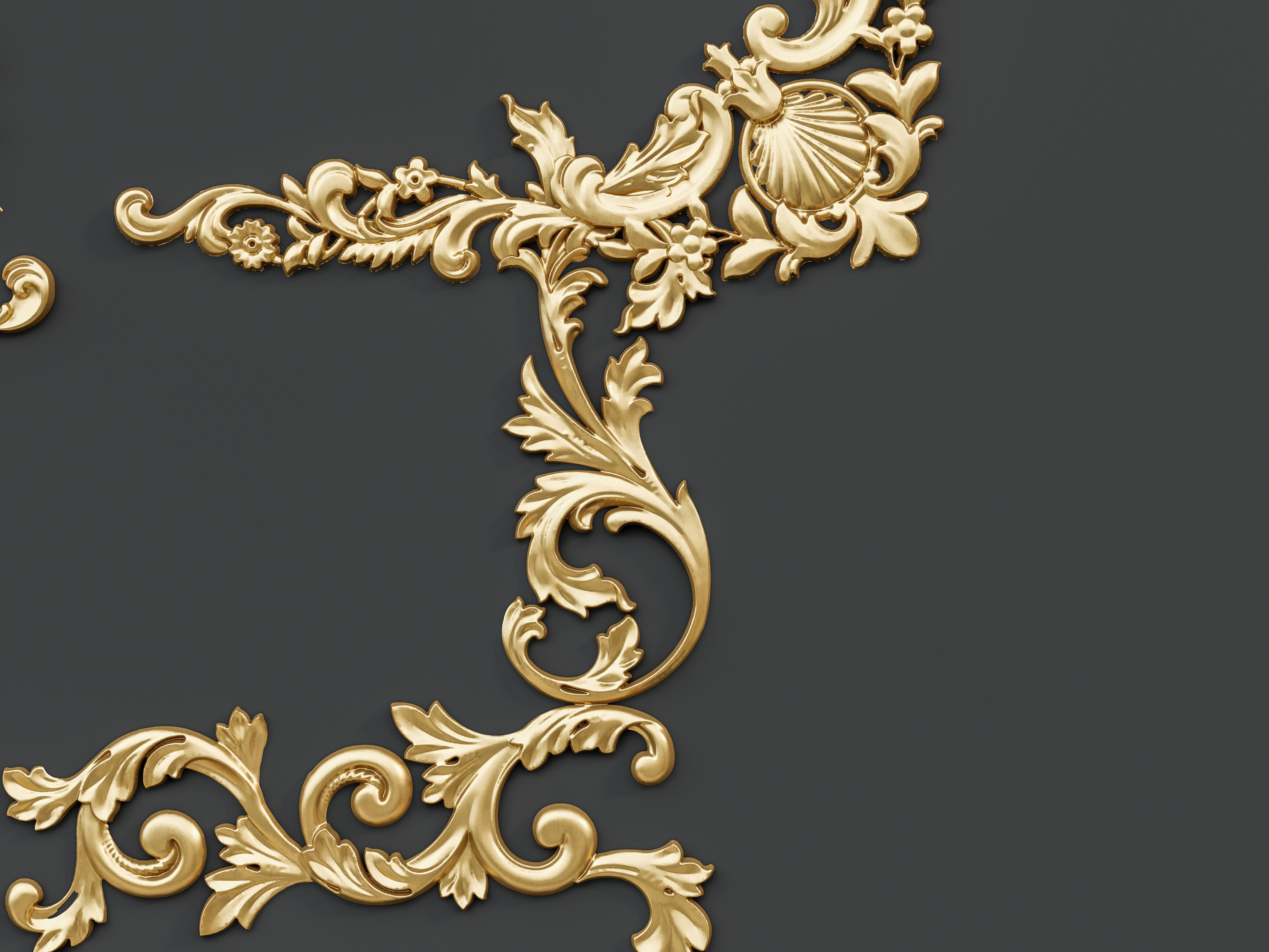 Classic carvings moldings and gypsum cornice 88 3D model_14