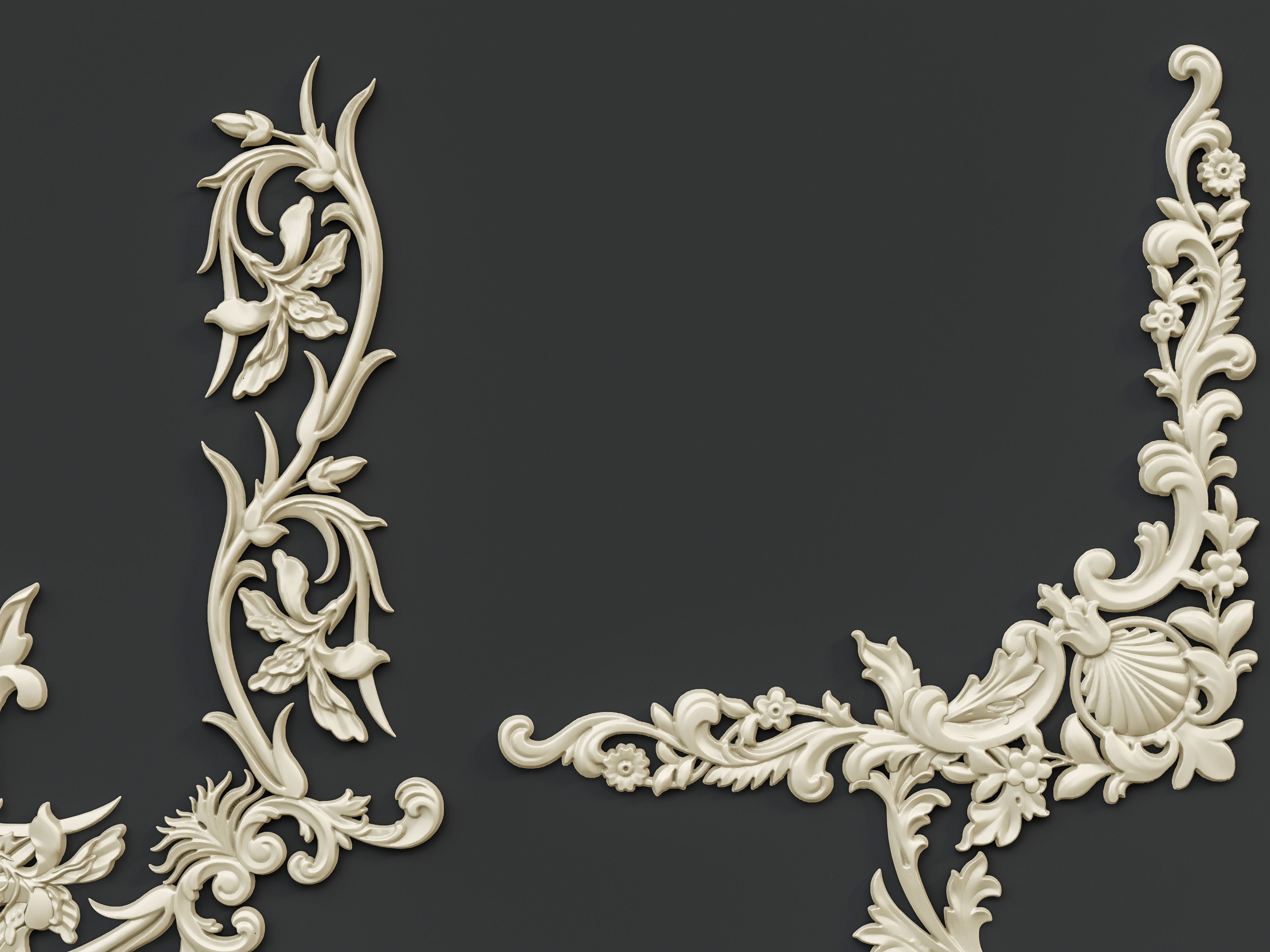 Classic carvings moldings and gypsum cornice 88 3D model_13