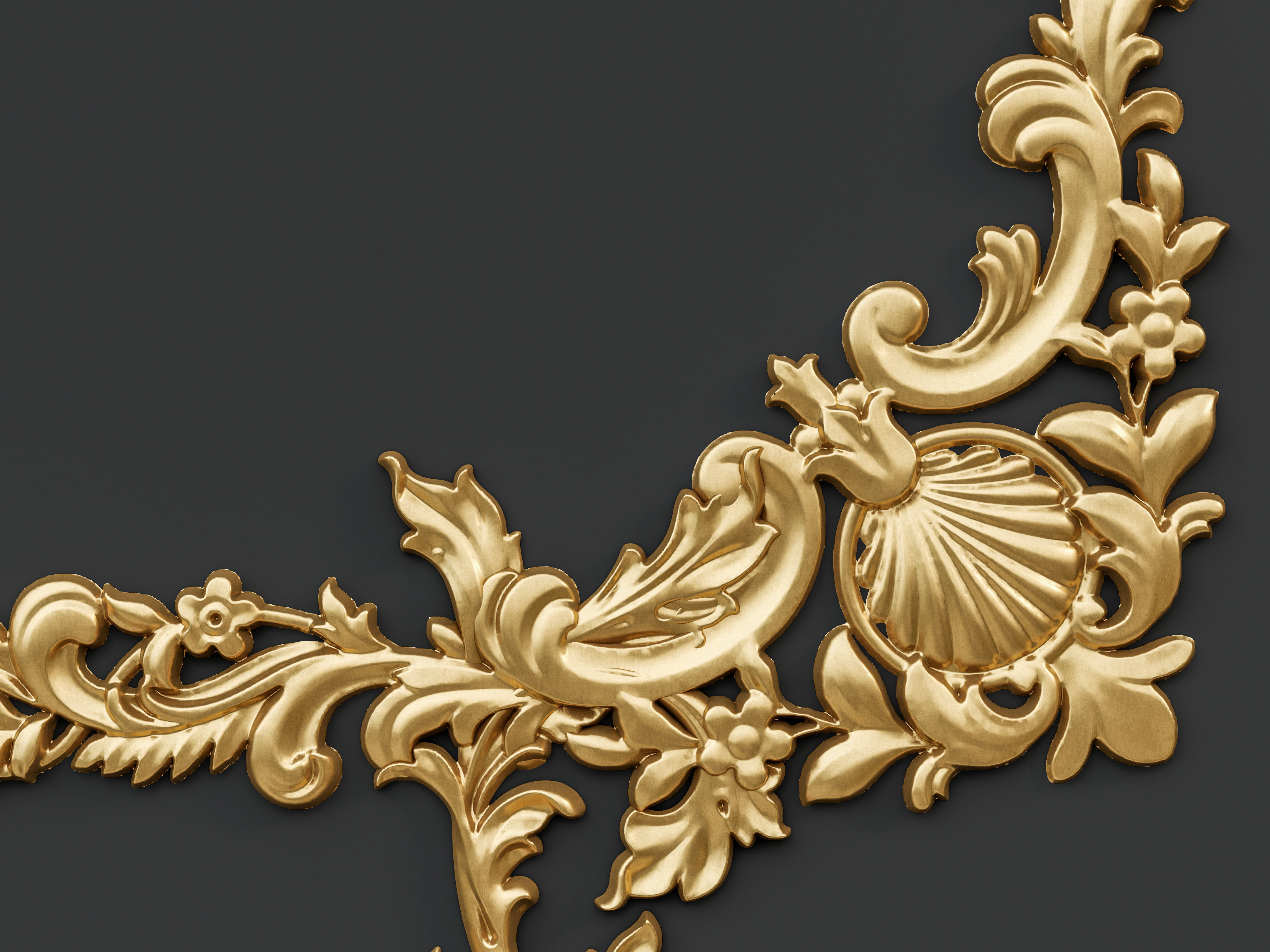 Classic carvings moldings and gypsum cornice 88 3D model_7