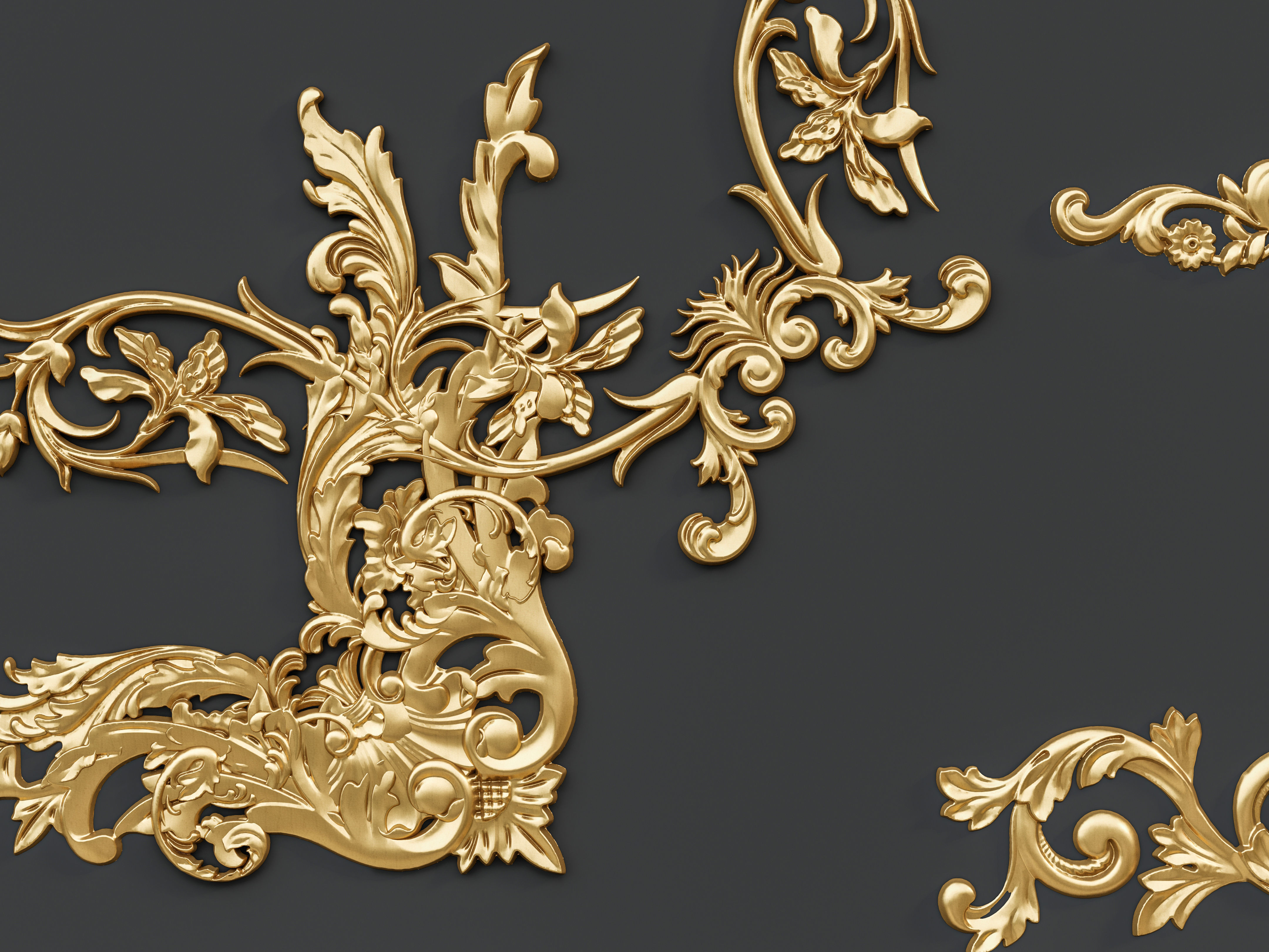 Classic carvings moldings and gypsum cornice 88 3D model_19